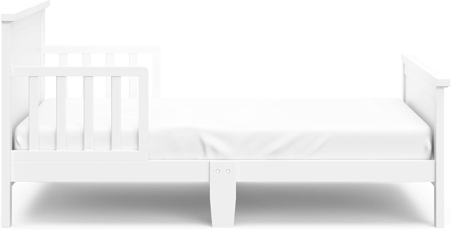 imageGraco Bailey Toddler Bed Pebble Gray GREENGUARD Gold Certified Fits Standard FullSize Crib ampamp Toddler Mattress Toddler Safety Guardrails Included Complete Design with Solid Headboard FootboardWhite