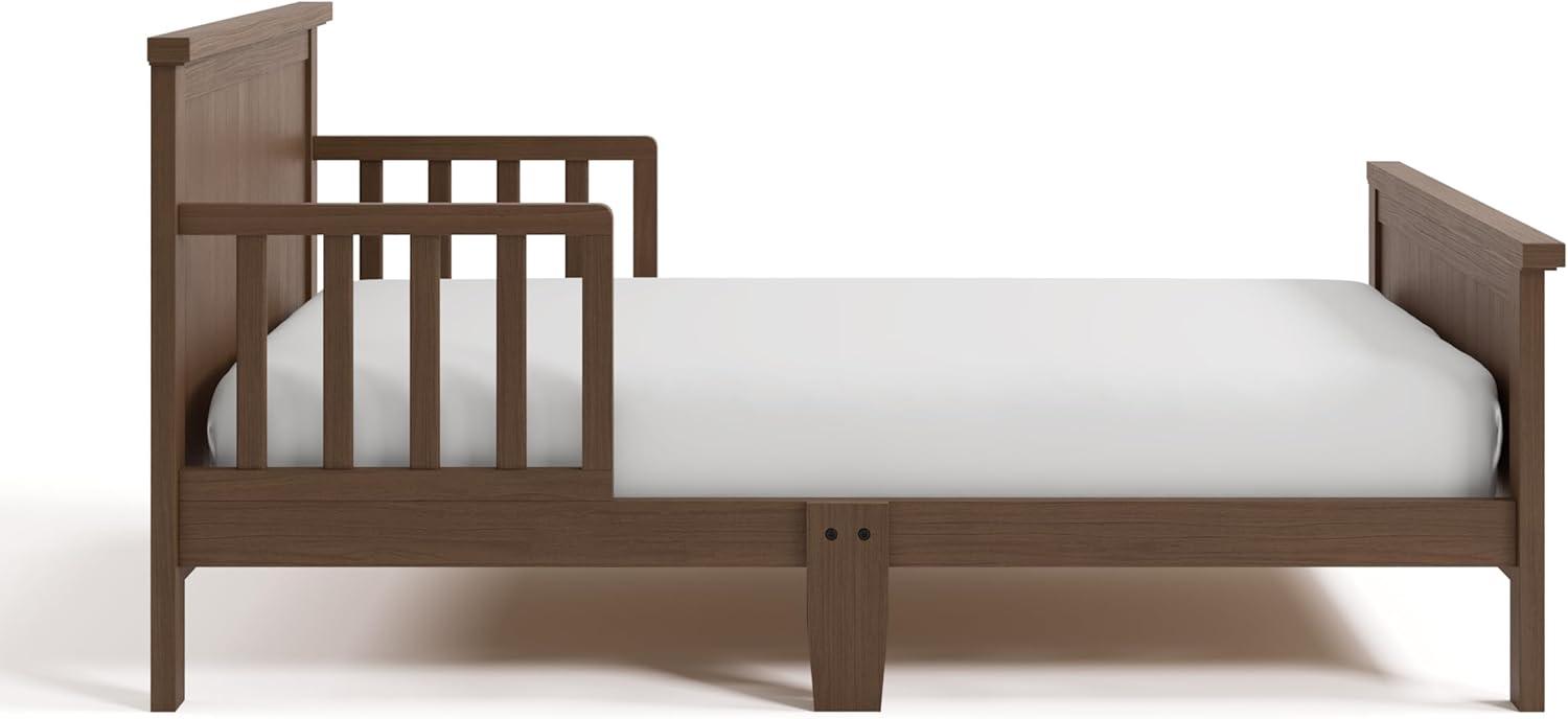 imageGraco Bailey Toddler Bed Pebble Gray GREENGUARD Gold Certified Fits Standard FullSize Crib ampamp Toddler Mattress Toddler Safety Guardrails Included Complete Design with Solid Headboard FootboardHazelnut