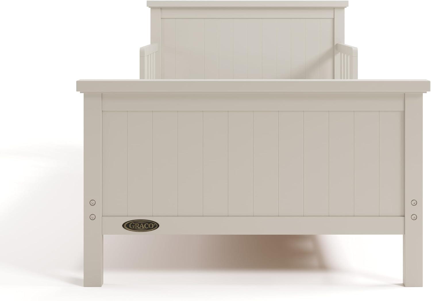 imageGraco Bailey Toddler Bed Pebble Gray GREENGUARD Gold Certified Fits Standard FullSize Crib ampamp Toddler Mattress Toddler Safety Guardrails Included Complete Design with Solid Headboard FootboardFrosted Oat