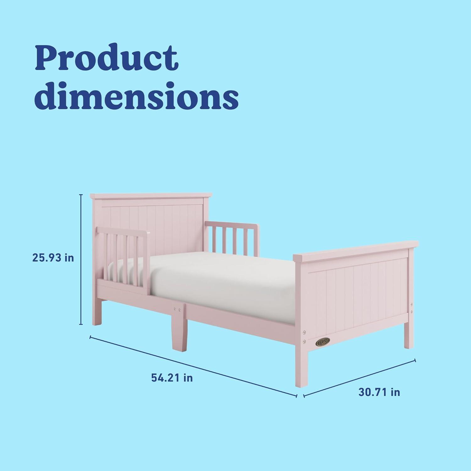 imageGraco Bailey Toddler Bed Pebble Gray GREENGUARD Gold Certified Fits Standard FullSize Crib ampamp Toddler Mattress Toddler Safety Guardrails Included Complete Design with Solid Headboard FootboardBlush