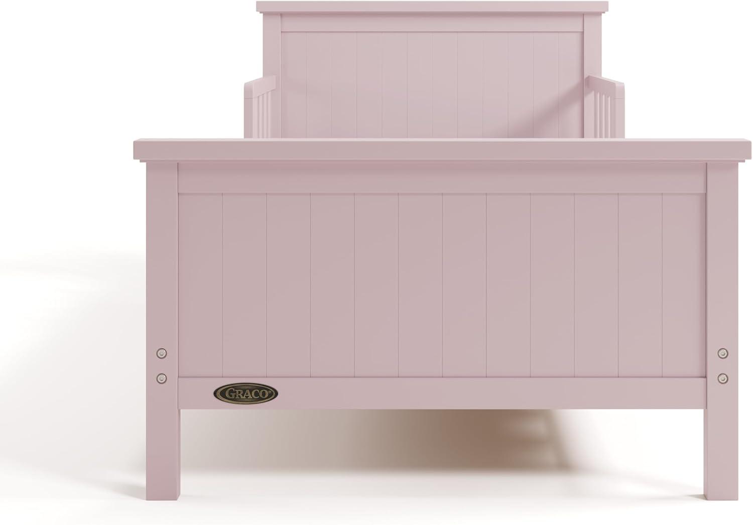 imageGraco Bailey Toddler Bed Pebble Gray GREENGUARD Gold Certified Fits Standard FullSize Crib ampamp Toddler Mattress Toddler Safety Guardrails Included Complete Design with Solid Headboard FootboardBlush