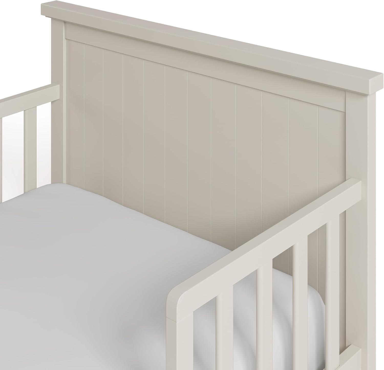 imageGraco Bailey Toddler Bed Pebble Gray GREENGUARD Gold Certified Fits Standard FullSize Crib ampamp Toddler Mattress Toddler Safety Guardrails Included Complete Design with Solid Headboard FootboardFrosted Oat