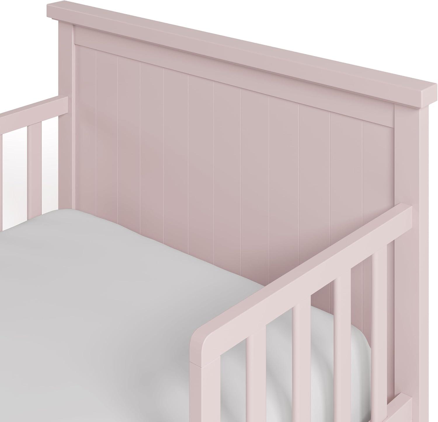 imageGraco Bailey Toddler Bed Pebble Gray GREENGUARD Gold Certified Fits Standard FullSize Crib ampamp Toddler Mattress Toddler Safety Guardrails Included Complete Design with Solid Headboard FootboardBlush