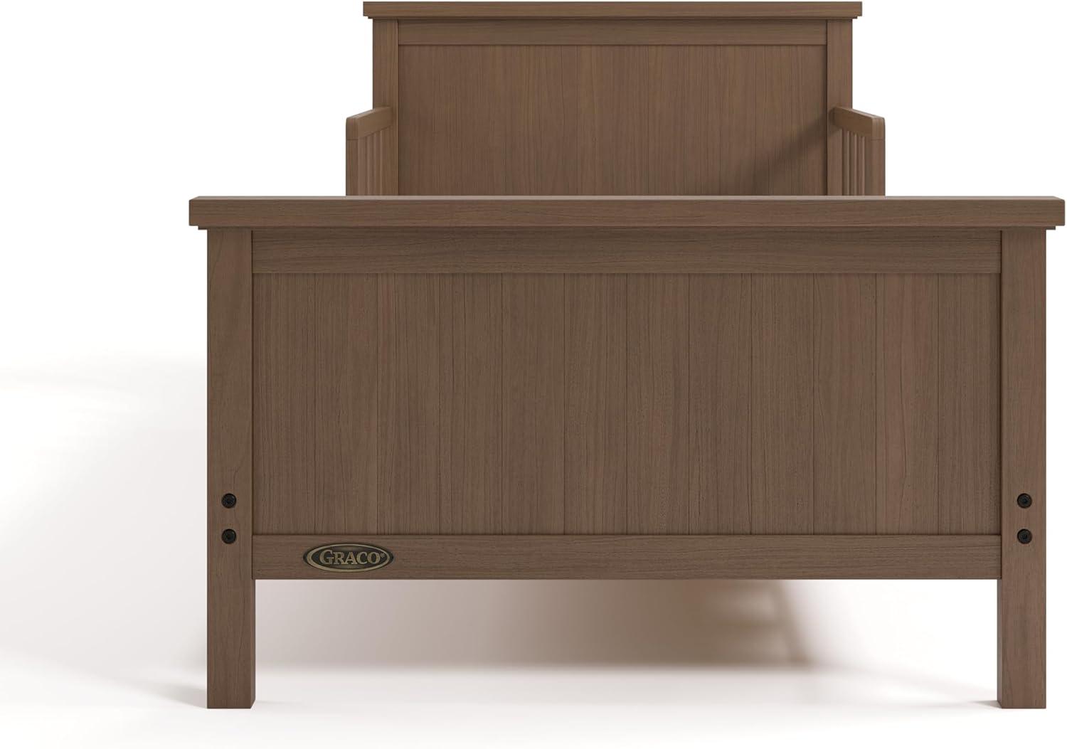 imageGraco Bailey Toddler Bed Pebble Gray GREENGUARD Gold Certified Fits Standard FullSize Crib ampamp Toddler Mattress Toddler Safety Guardrails Included Complete Design with Solid Headboard FootboardHazelnut