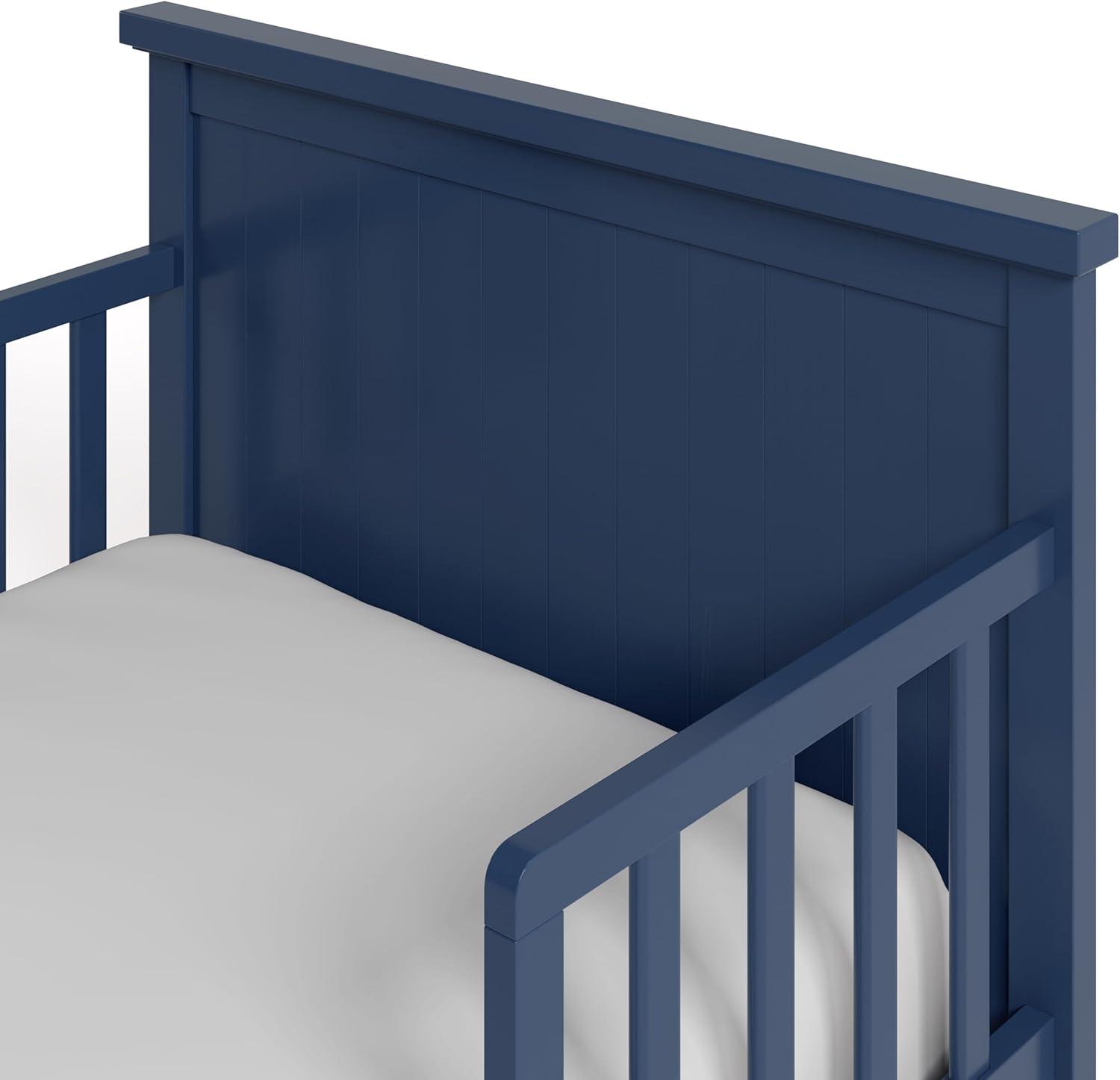 imageGraco Bailey Toddler Bed Pebble Gray GREENGUARD Gold Certified Fits Standard FullSize Crib ampamp Toddler Mattress Toddler Safety Guardrails Included Complete Design with Solid Headboard FootboardMidnight Blue
