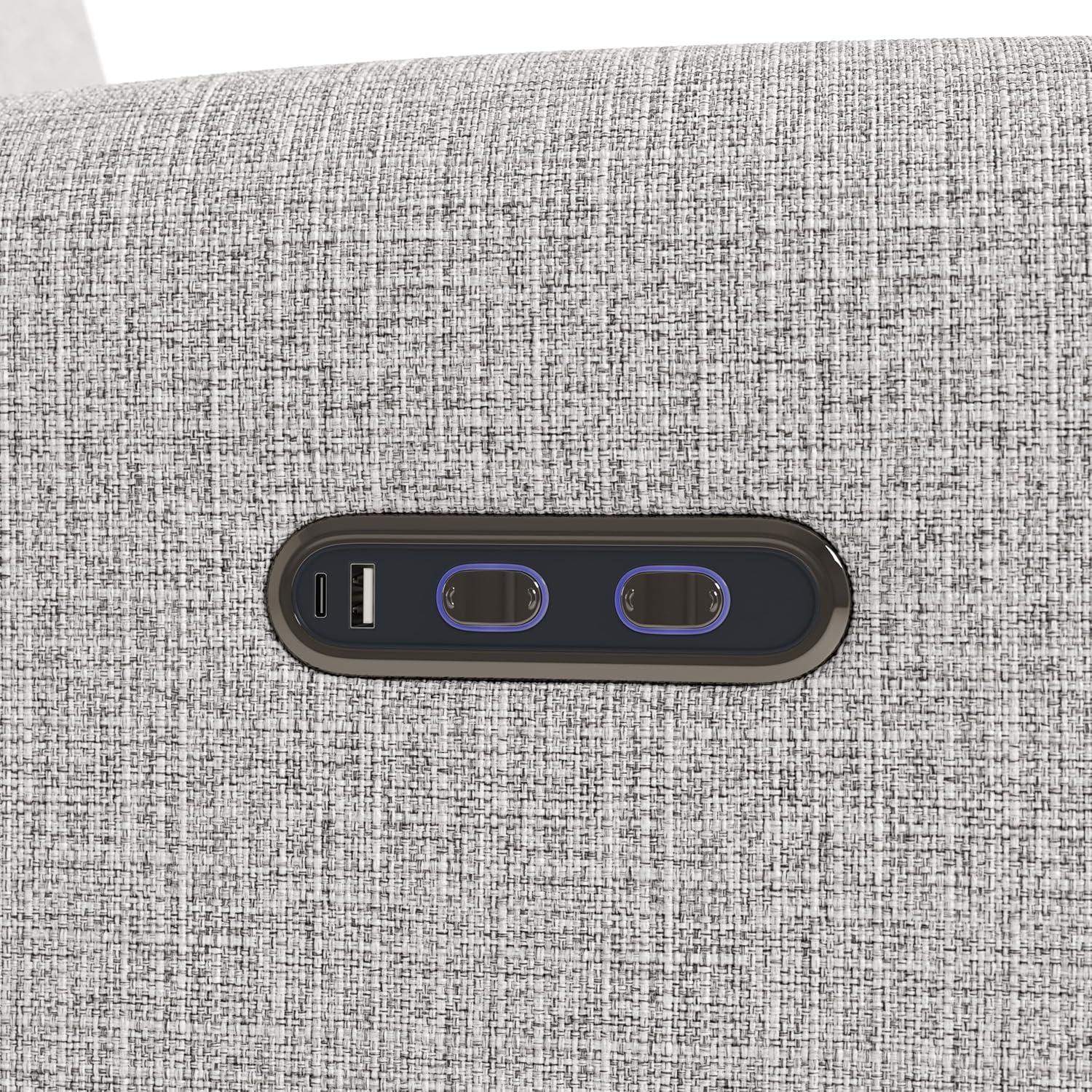 imageGraco Bellwood Power Recliner Swivel Glider Ivory Basketweave Electronic Power Recliner for Nursery Includes DualUSB Charging Port for USBA ampamp USBC Glider Rocking Chair with Full ReclineSteel