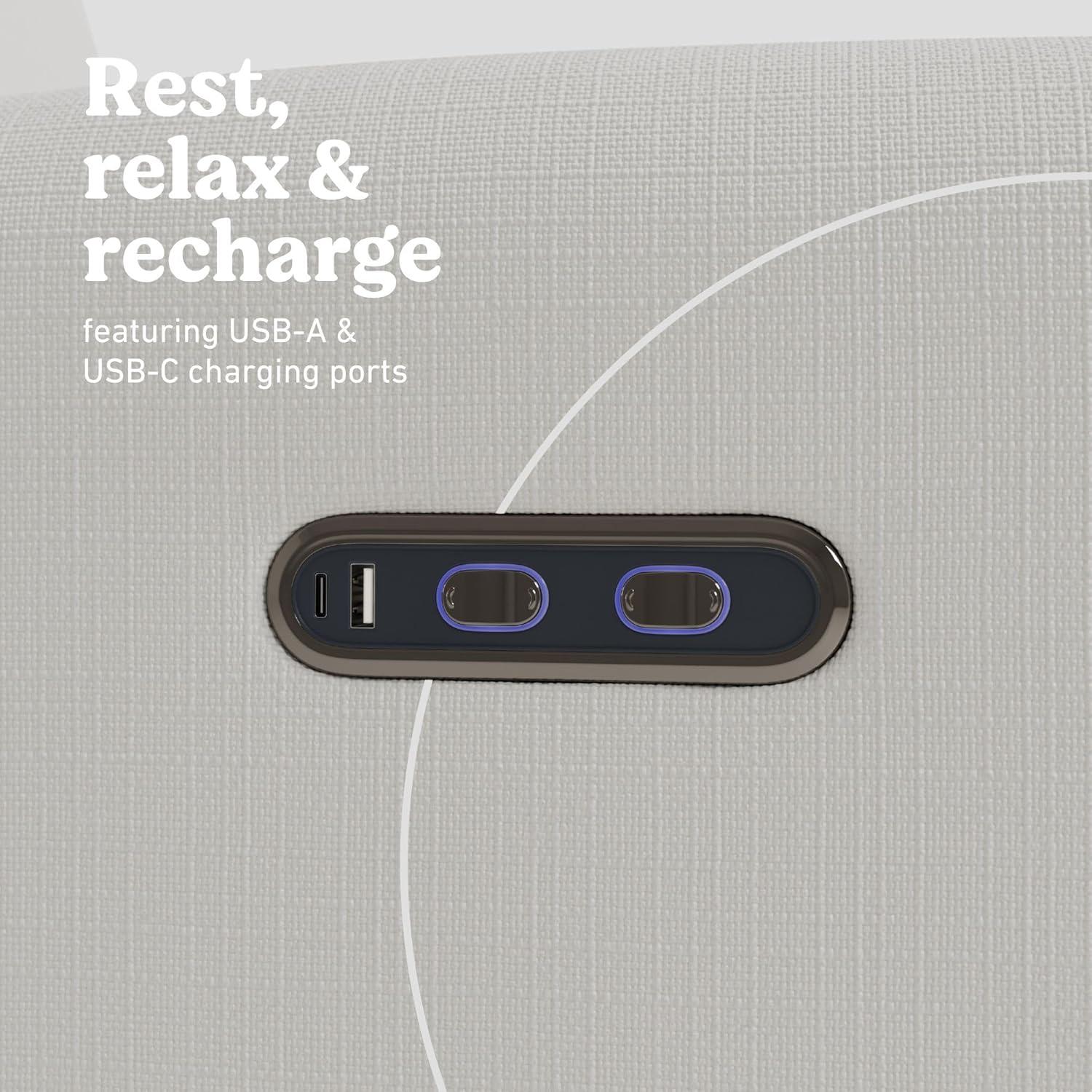 imageGraco Bellwood Power Recliner Swivel Glider Ivory Basketweave Electronic Power Recliner for Nursery Includes DualUSB Charging Port for USBA ampamp USBC Glider Rocking Chair with Full ReclineIvory