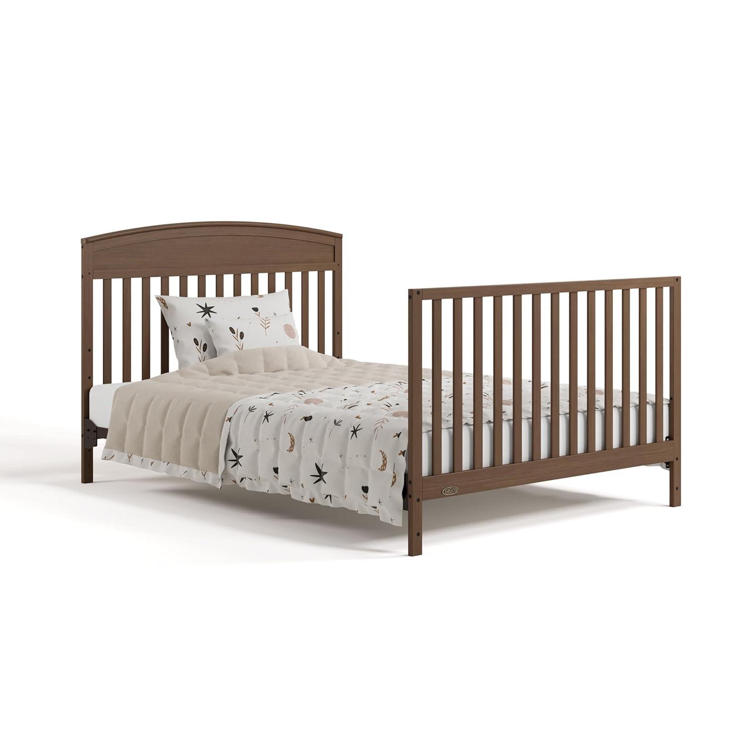 imageGraco Benton 5in1 Convertible Crib Pebble Gray GREENGUARD Gold Certified Converts from Baby Crib to Toddler Bed Daybed and FullSize Bed Fits Standard FullSize Crib MattressHazelnut