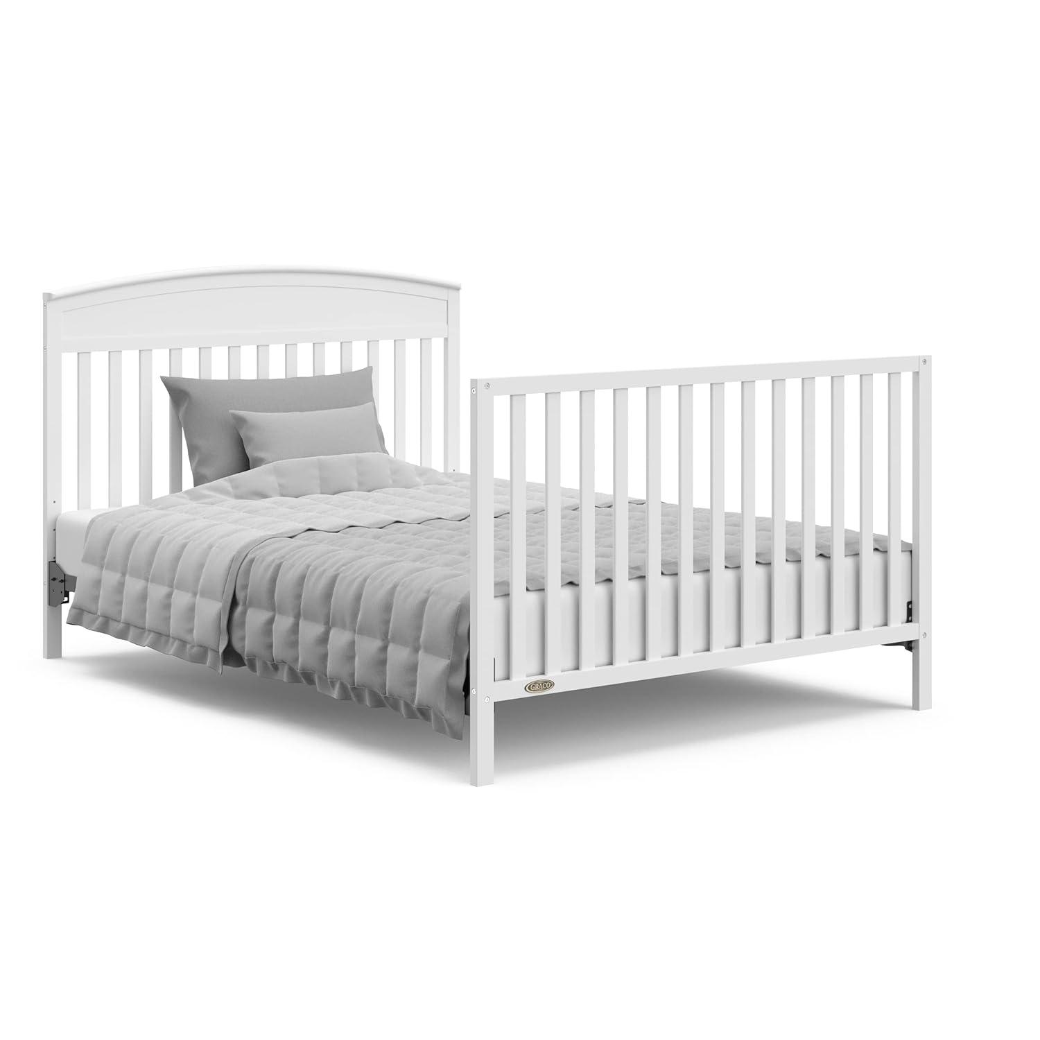 imageGraco Benton 5in1 Convertible Crib Pebble Gray GREENGUARD Gold Certified Converts from Baby Crib to Toddler Bed Daybed and FullSize Bed Fits Standard FullSize Crib MattressWhite