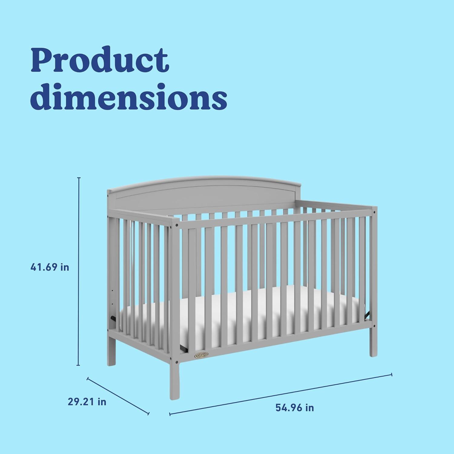 imageGraco Benton 5in1 Convertible Crib Pebble Gray GREENGUARD Gold Certified Converts from Baby Crib to Toddler Bed Daybed and FullSize Bed Fits Standard FullSize Crib MattressPebble Gray