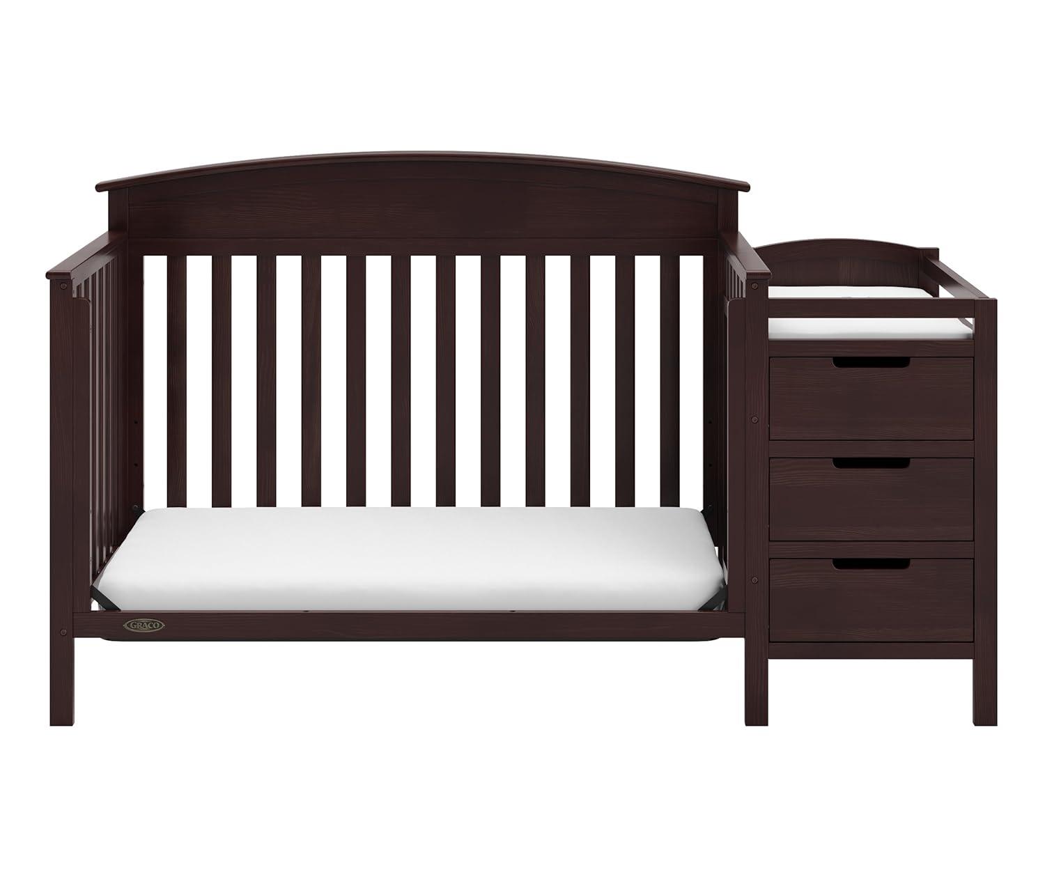 imageGraco Benton 5in1 Convertible Crib Pebble Gray GREENGUARD Gold Certified Converts from Baby Crib to Toddler Bed Daybed and FullSize Bed Fits Standard FullSize Crib MattressEspresso