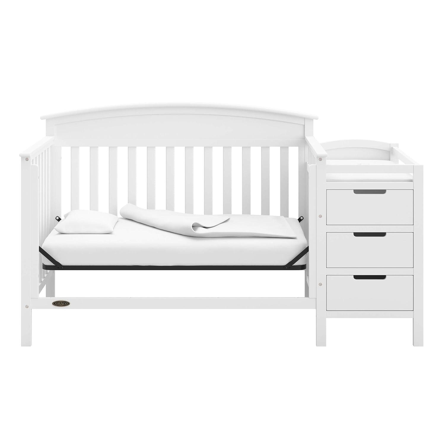 imageGraco Benton 5in1 Convertible Crib Pebble Gray GREENGUARD Gold Certified Converts from Baby Crib to Toddler Bed Daybed and FullSize Bed Fits Standard FullSize Crib MattressWhite