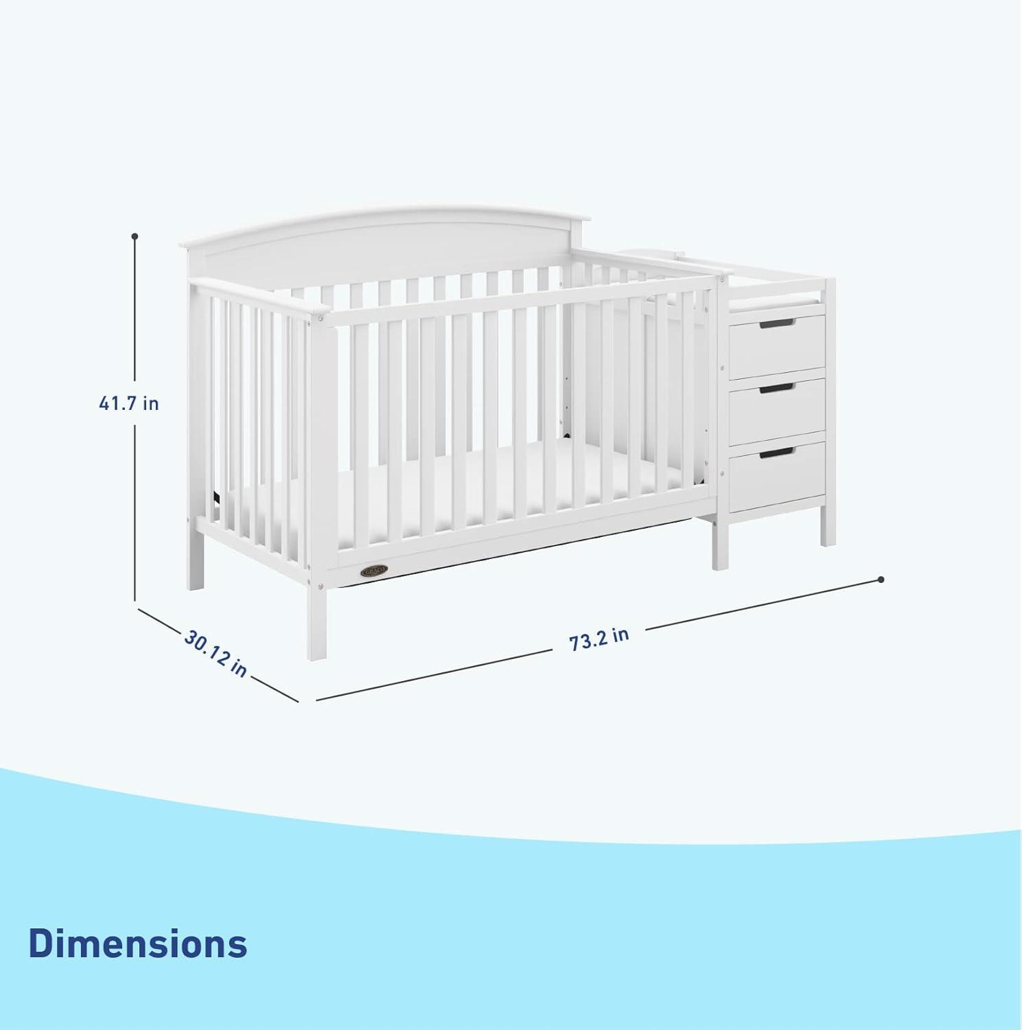 imageGraco Benton 5in1 Convertible Crib Pebble Gray GREENGUARD Gold Certified Converts from Baby Crib to Toddler Bed Daybed and FullSize Bed Fits Standard FullSize Crib MattressWhite
