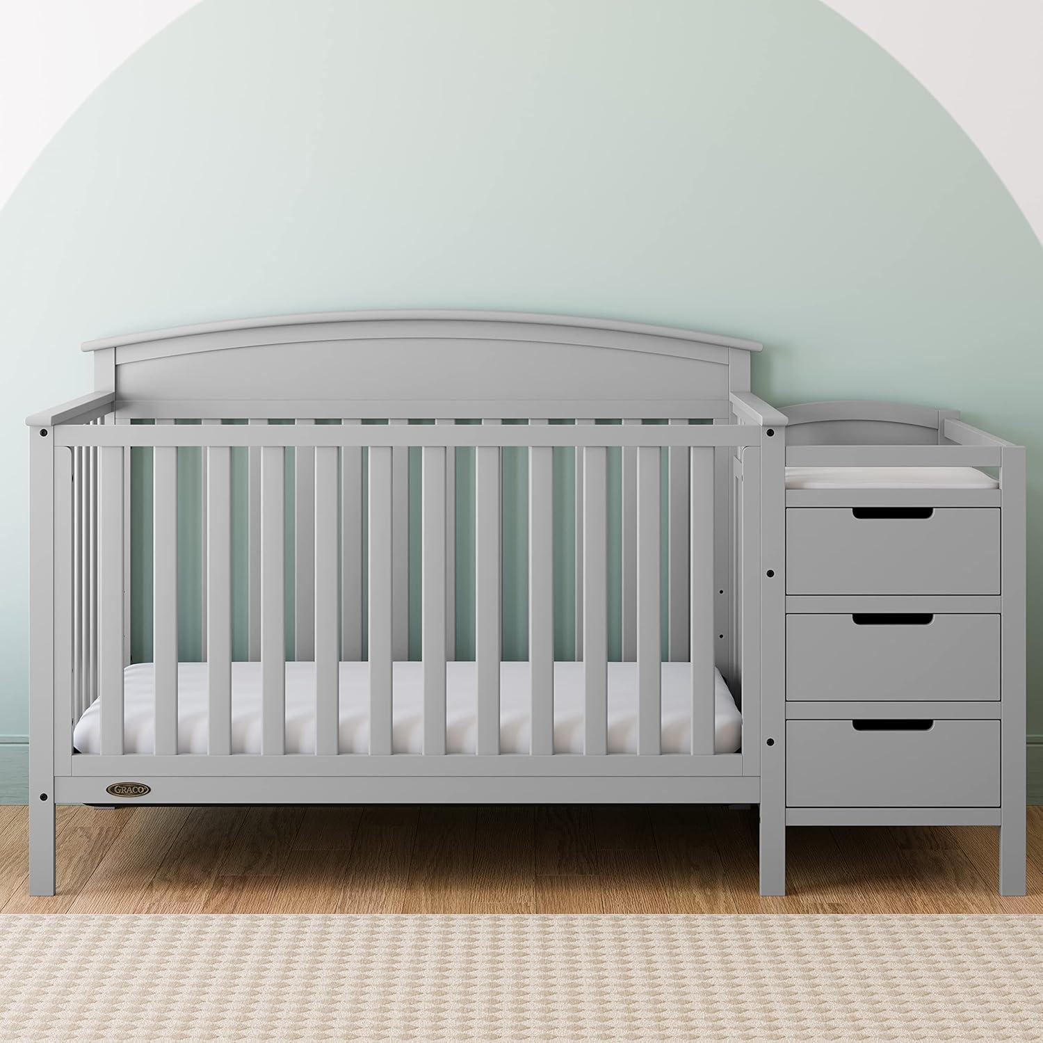 imageGraco Benton 5in1 Convertible Crib Pebble Gray GREENGUARD Gold Certified Converts from Baby Crib to Toddler Bed Daybed and FullSize Bed Fits Standard FullSize Crib MattressPebble Gray