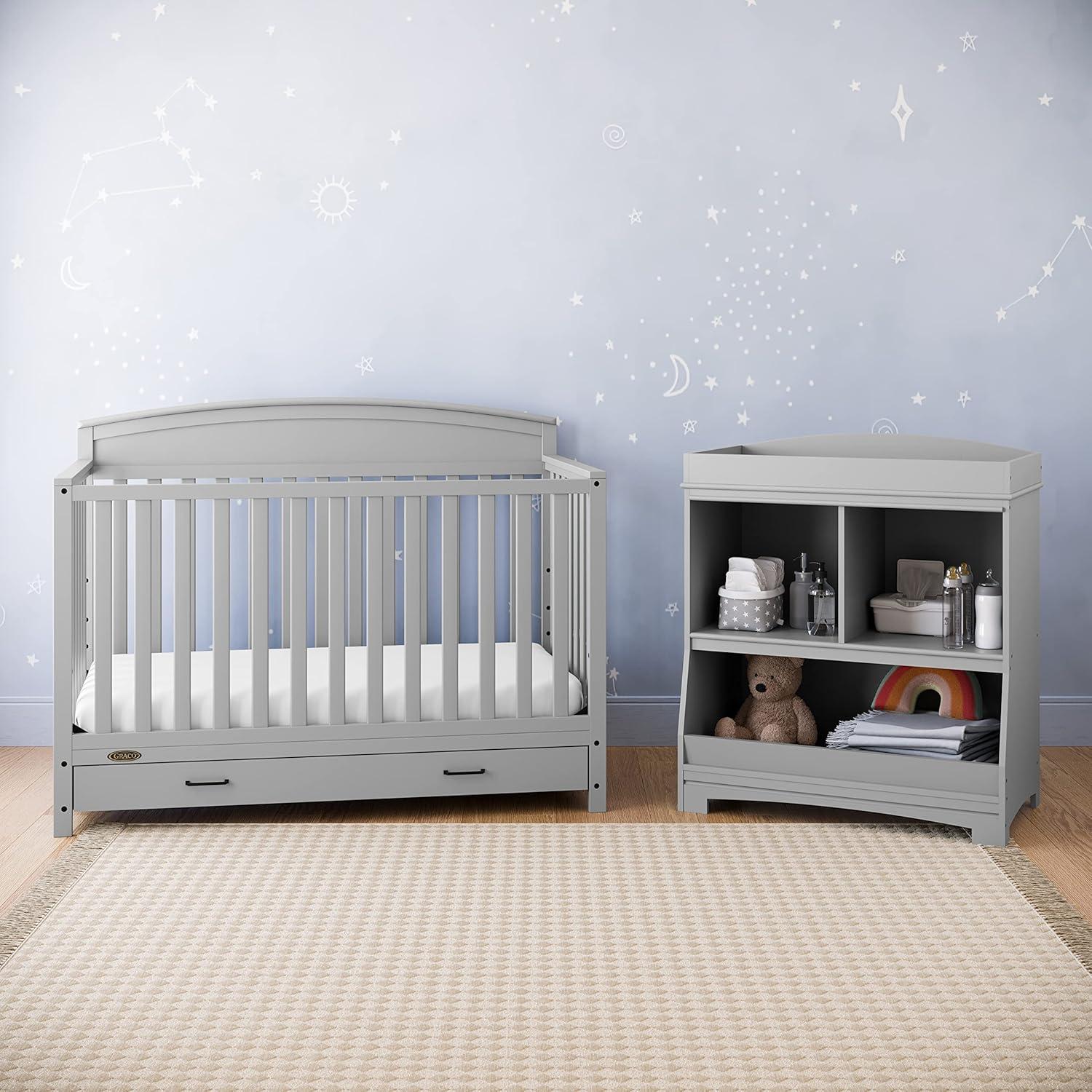 imageGraco Benton 5in1 Convertible Crib Pebble Gray GREENGUARD Gold Certified Converts from Baby Crib to Toddler Bed Daybed and FullSize Bed Fits Standard FullSize Crib MattressPebble Gray