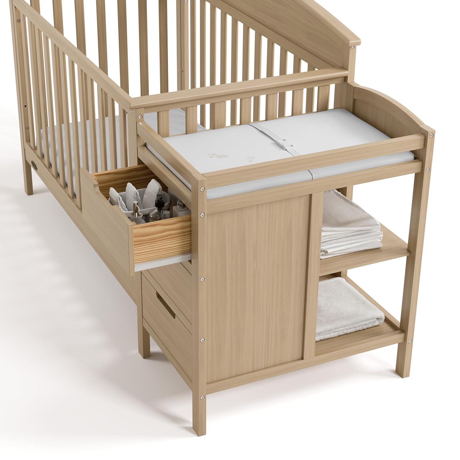imageGraco Benton 5in1 Convertible Crib Pebble Gray GREENGUARD Gold Certified Converts from Baby Crib to Toddler Bed Daybed and FullSize Bed Fits Standard FullSize Crib MattressDriftwood