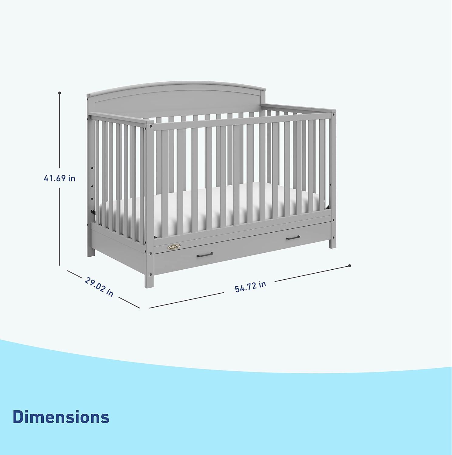 imageGraco Benton 5in1 Convertible Crib Pebble Gray GREENGUARD Gold Certified Converts from Baby Crib to Toddler Bed Daybed and FullSize Bed Fits Standard FullSize Crib MattressPebble Gray