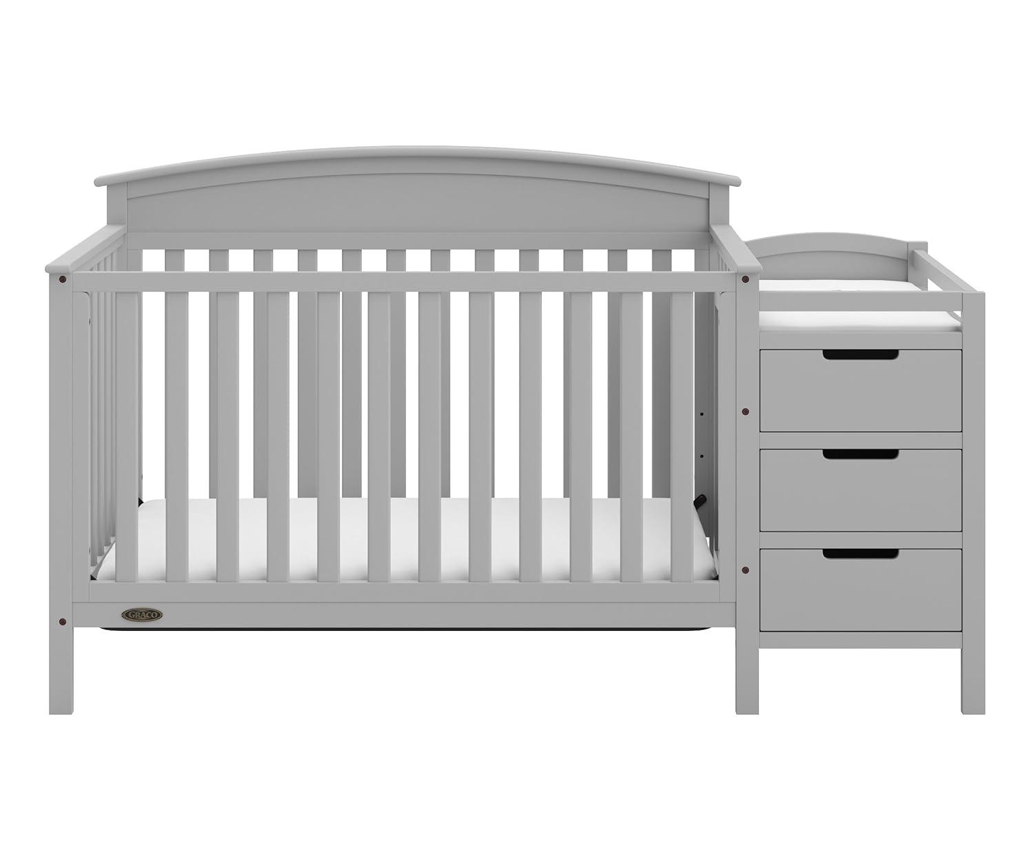 imageGraco Benton 5in1 Convertible Crib Pebble Gray GREENGUARD Gold Certified Converts from Baby Crib to Toddler Bed Daybed and FullSize Bed Fits Standard FullSize Crib MattressPebble Gray
