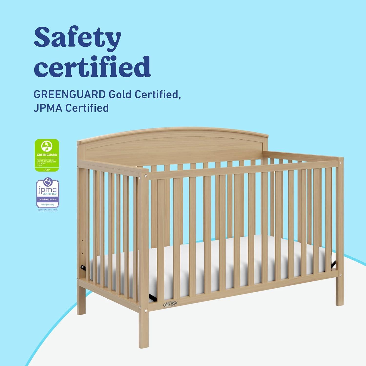 imageGraco Benton 5in1 Convertible Crib Pebble Gray GREENGUARD Gold Certified Converts from Baby Crib to Toddler Bed Daybed and FullSize Bed Fits Standard FullSize Crib MattressDriftwood