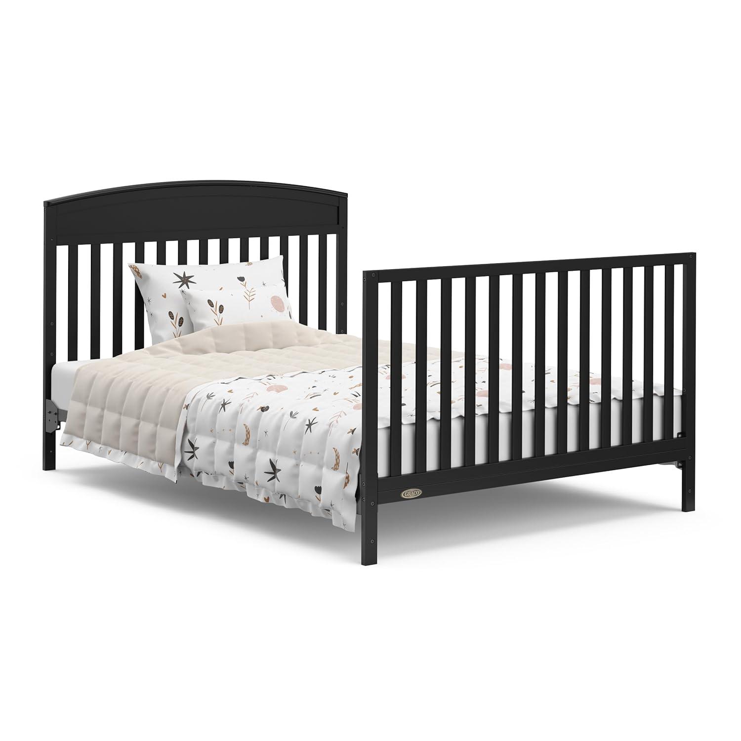 imageGraco Benton 5in1 Convertible Crib Pebble Gray GREENGUARD Gold Certified Converts from Baby Crib to Toddler Bed Daybed and FullSize Bed Fits Standard FullSize Crib MattressBlack