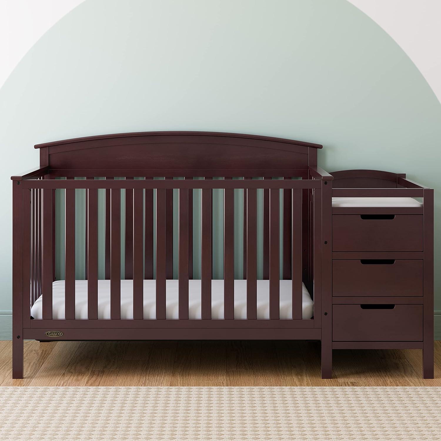 imageGraco Benton 5in1 Convertible Crib Pebble Gray GREENGUARD Gold Certified Converts from Baby Crib to Toddler Bed Daybed and FullSize Bed Fits Standard FullSize Crib MattressEspresso