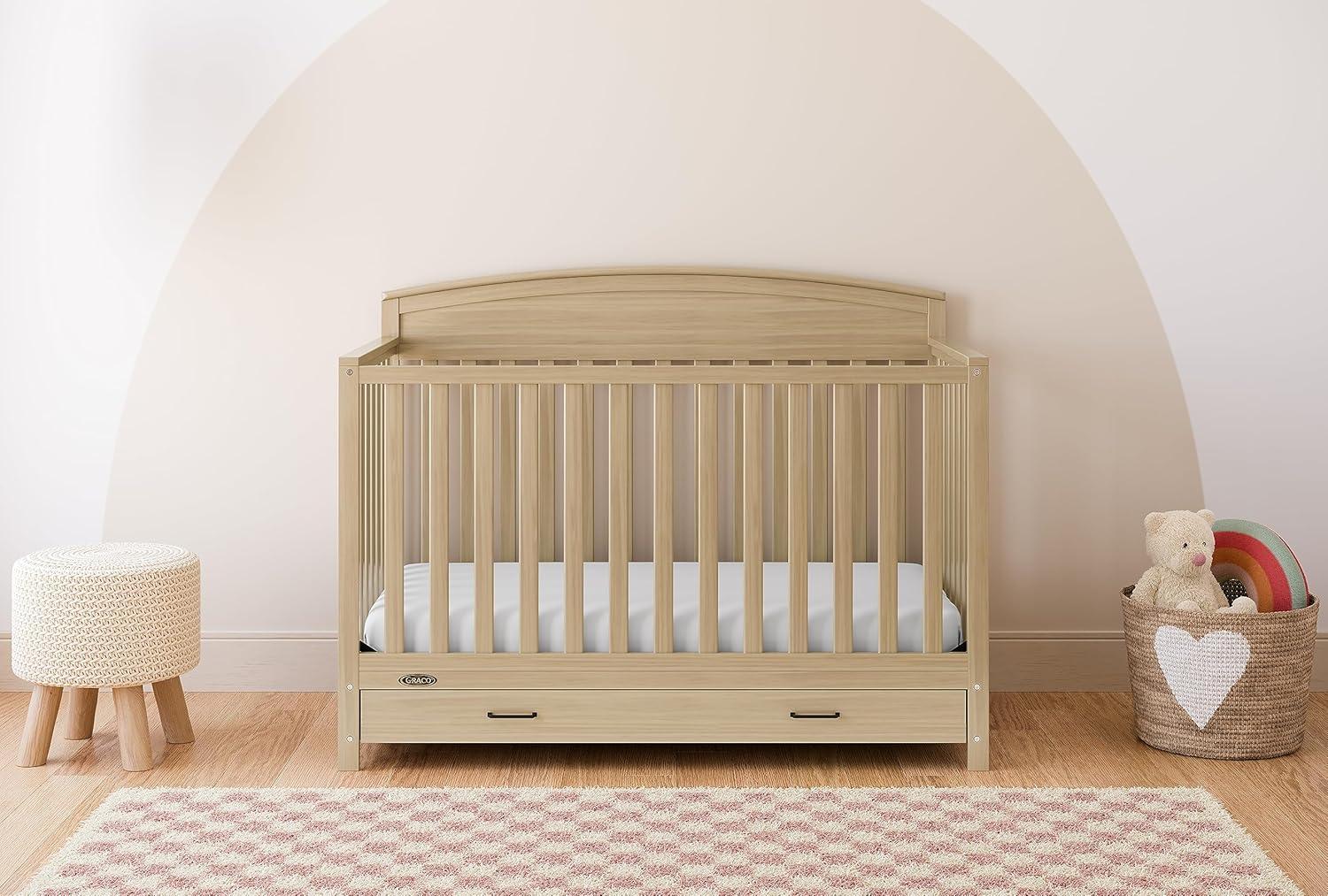 imageGraco Benton 5in1 Convertible Crib Pebble Gray GREENGUARD Gold Certified Converts from Baby Crib to Toddler Bed Daybed and FullSize Bed Fits Standard FullSize Crib MattressDriftwood