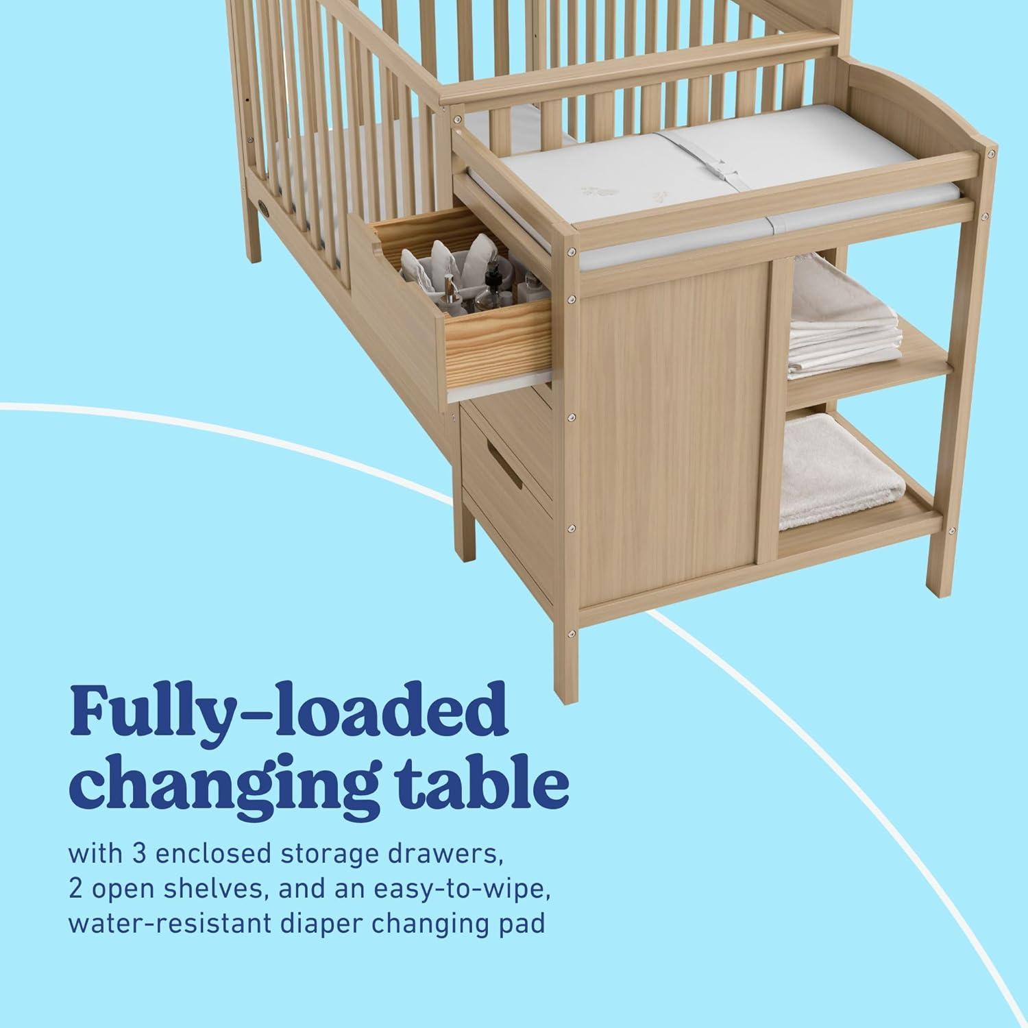 imageGraco Benton 5in1 Convertible Crib Pebble Gray GREENGUARD Gold Certified Converts from Baby Crib to Toddler Bed Daybed and FullSize Bed Fits Standard FullSize Crib MattressDriftwood