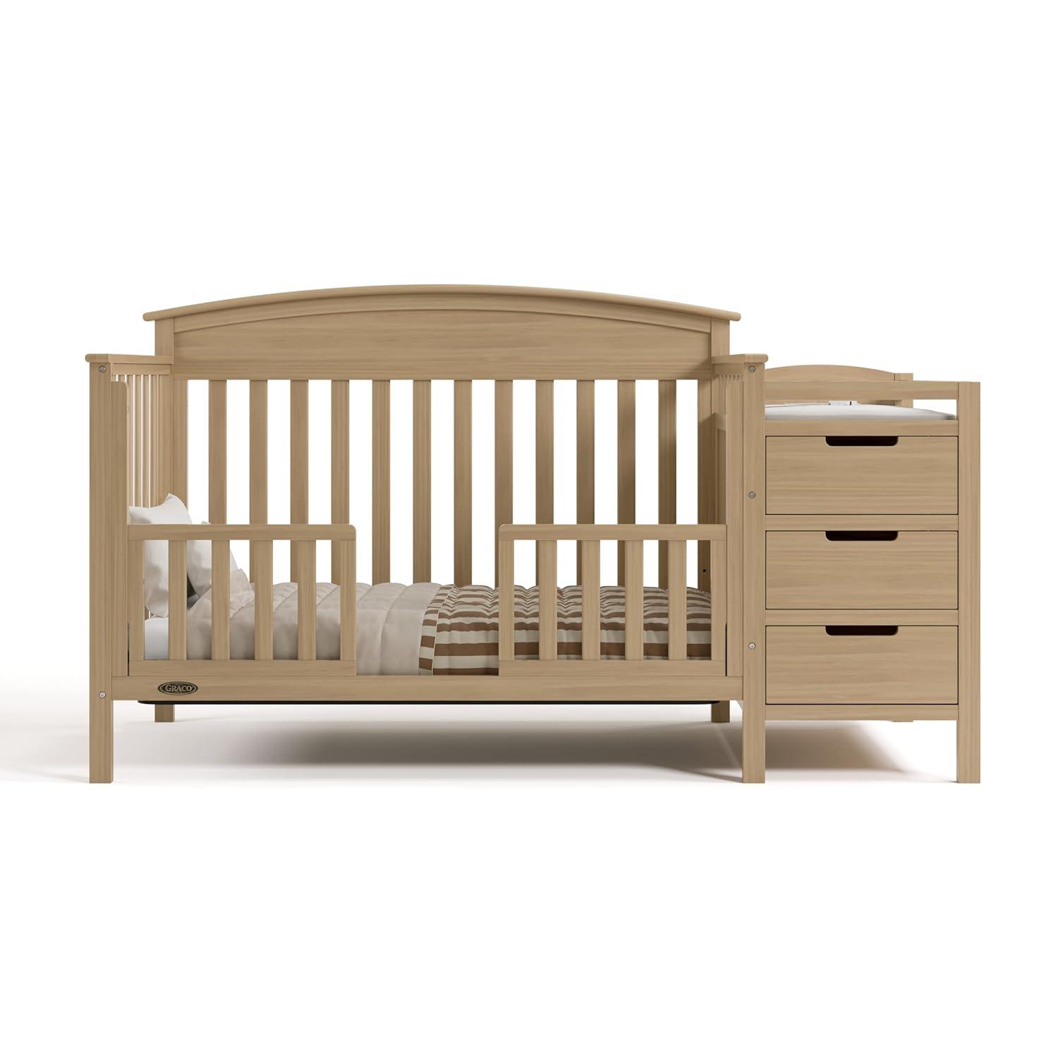 imageGraco Benton 5in1 Convertible Crib Pebble Gray GREENGUARD Gold Certified Converts from Baby Crib to Toddler Bed Daybed and FullSize Bed Fits Standard FullSize Crib MattressDriftwood