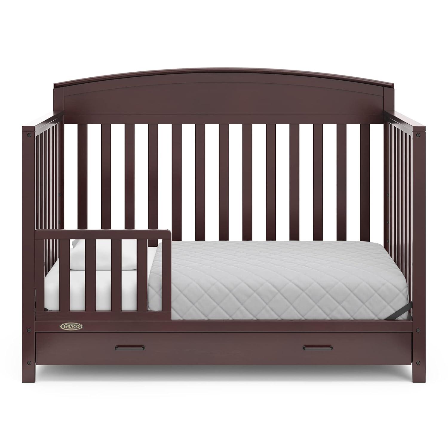 imageGraco Benton 5in1 Convertible Crib Pebble Gray GREENGUARD Gold Certified Converts from Baby Crib to Toddler Bed Daybed and FullSize Bed Fits Standard FullSize Crib MattressEspresso