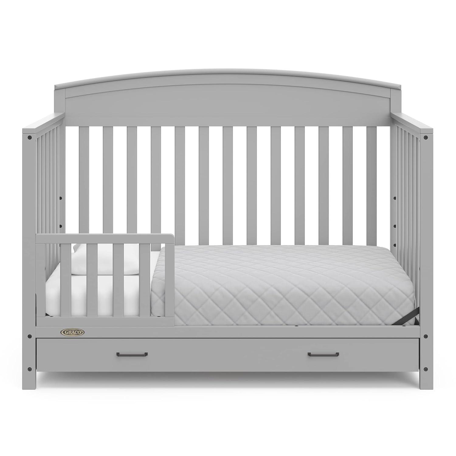 imageGraco Benton 5in1 Convertible Crib Pebble Gray GREENGUARD Gold Certified Converts from Baby Crib to Toddler Bed Daybed and FullSize Bed Fits Standard FullSize Crib MattressPebble Gray