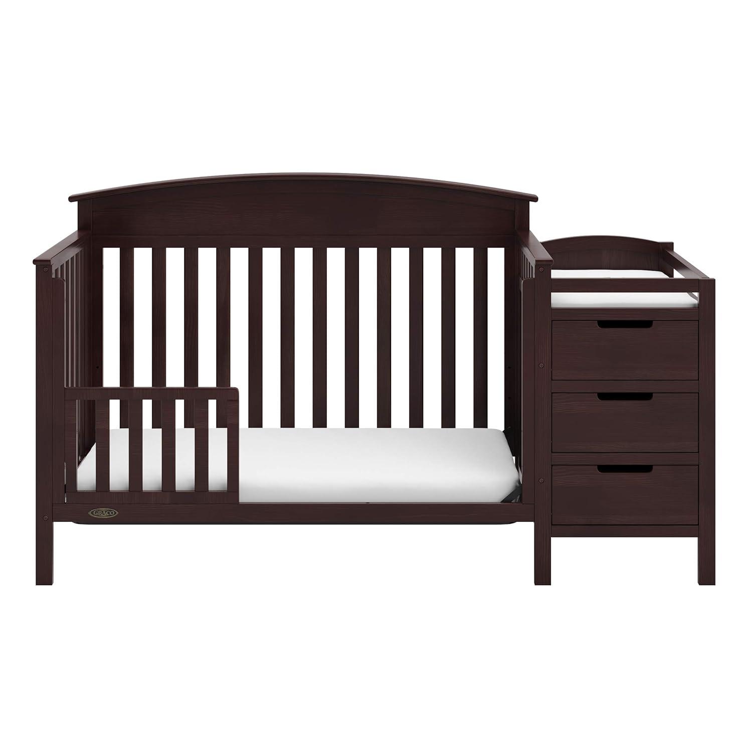 imageGraco Benton 5in1 Convertible Crib Pebble Gray GREENGUARD Gold Certified Converts from Baby Crib to Toddler Bed Daybed and FullSize Bed Fits Standard FullSize Crib MattressEspresso