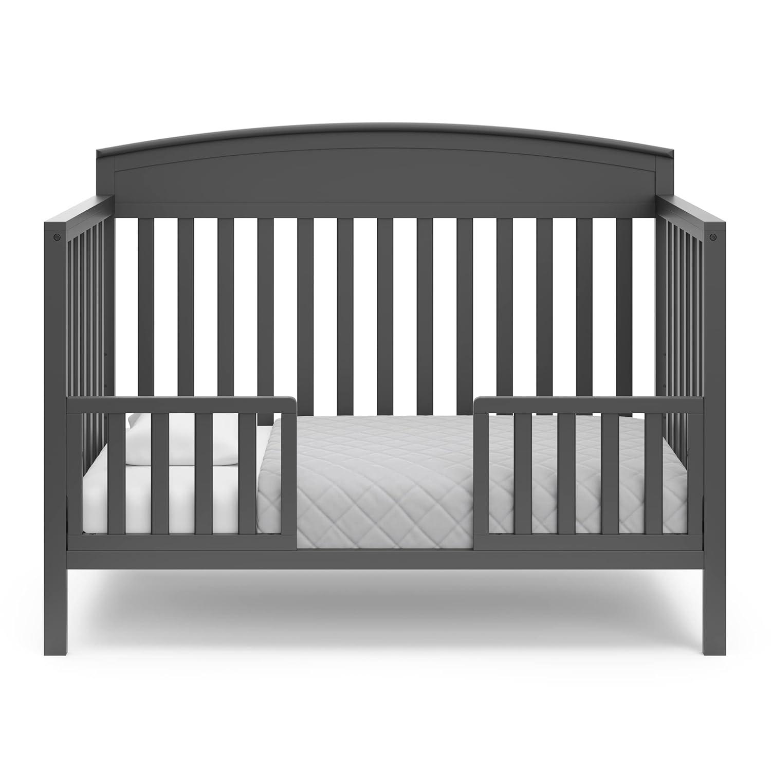 imageGraco Benton 5in1 Convertible Crib Pebble Gray GREENGUARD Gold Certified Converts from Baby Crib to Toddler Bed Daybed and FullSize Bed Fits Standard FullSize Crib MattressGrey