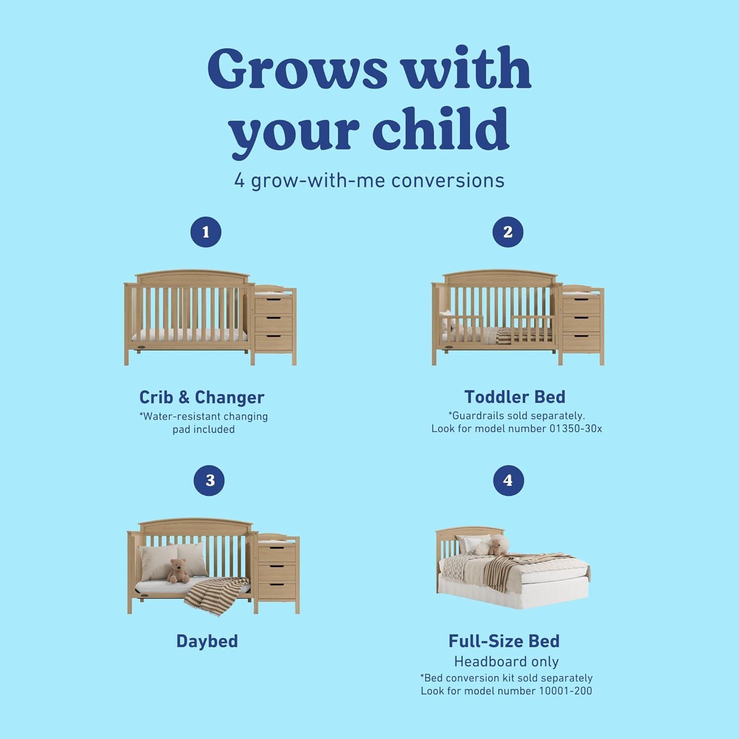 imageGraco Benton 5in1 Convertible Crib Pebble Gray GREENGUARD Gold Certified Converts from Baby Crib to Toddler Bed Daybed and FullSize Bed Fits Standard FullSize Crib MattressDriftwood