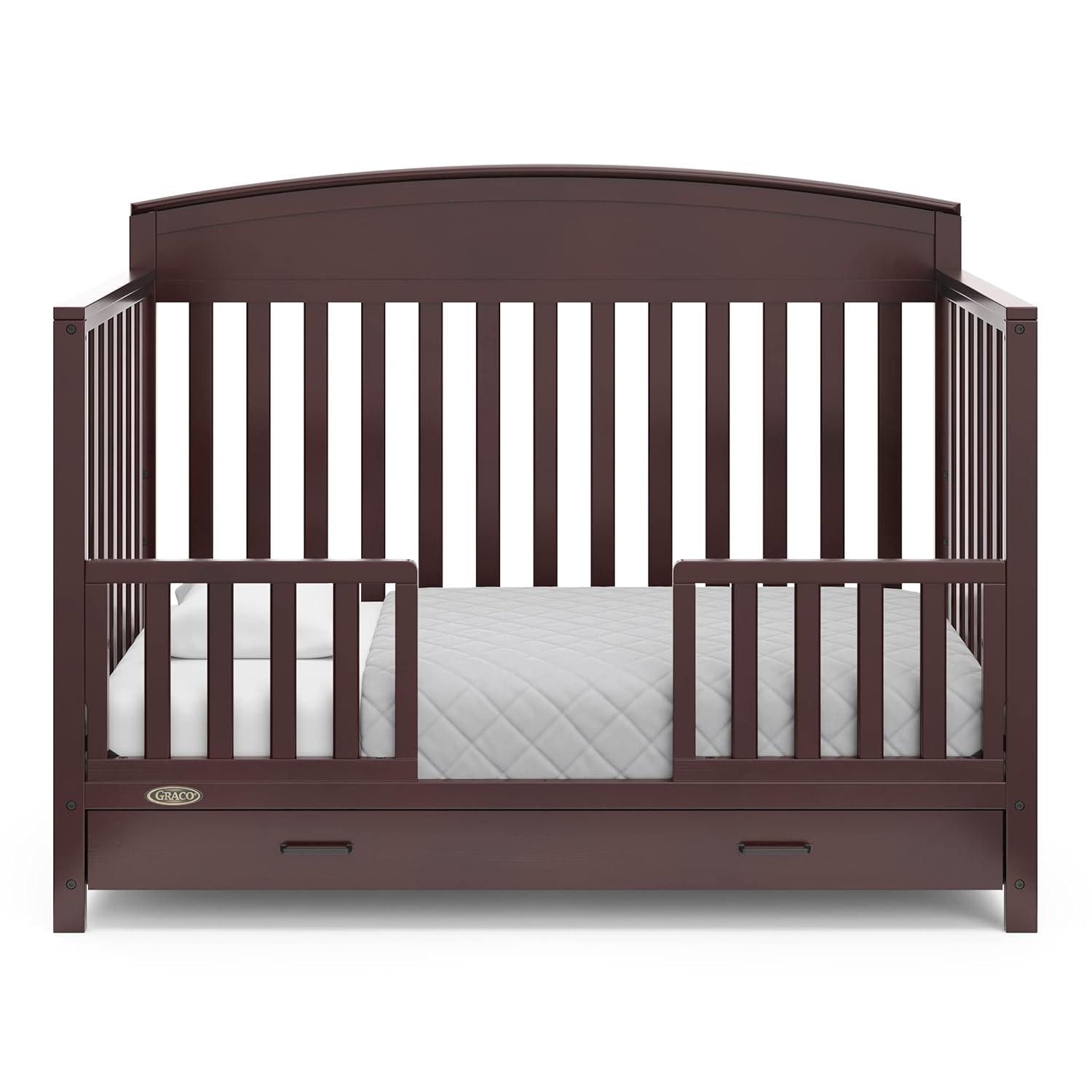 imageGraco Benton 5in1 Convertible Crib Pebble Gray GREENGUARD Gold Certified Converts from Baby Crib to Toddler Bed Daybed and FullSize Bed Fits Standard FullSize Crib MattressEspresso