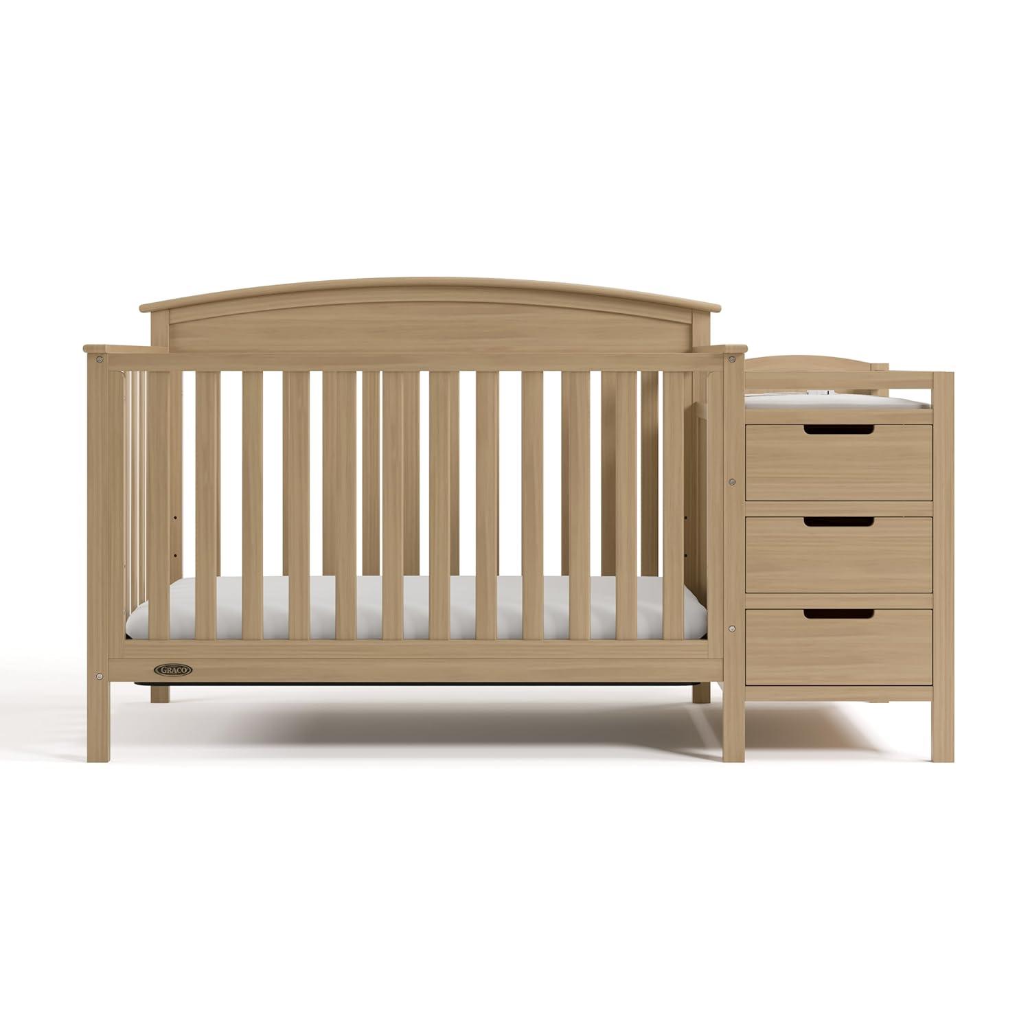 imageGraco Benton 5in1 Convertible Crib Pebble Gray GREENGUARD Gold Certified Converts from Baby Crib to Toddler Bed Daybed and FullSize Bed Fits Standard FullSize Crib MattressDriftwood