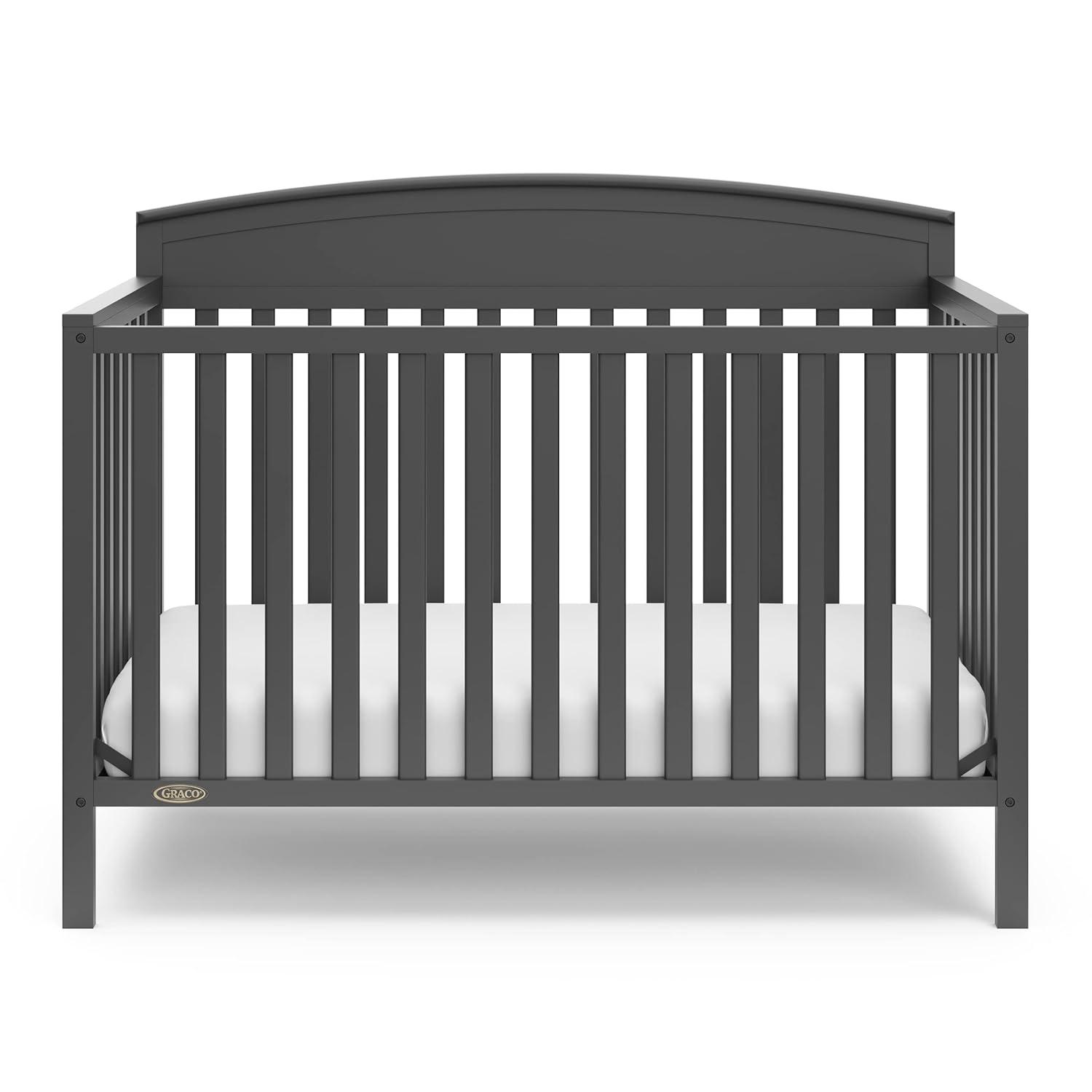 imageGraco Benton 5in1 Convertible Crib Pebble Gray GREENGUARD Gold Certified Converts from Baby Crib to Toddler Bed Daybed and FullSize Bed Fits Standard FullSize Crib MattressGrey