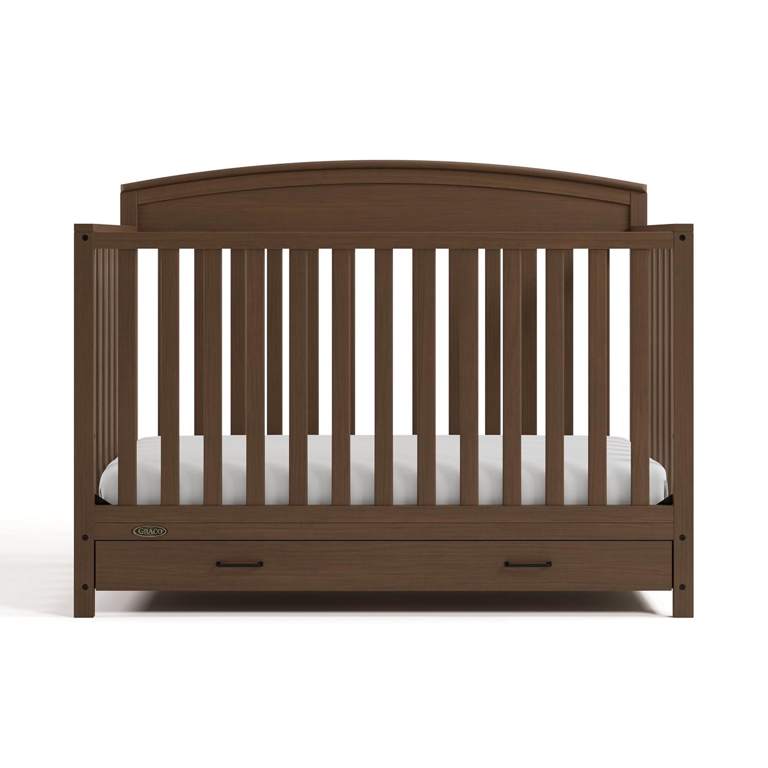 imageGraco Benton 5in1 Convertible Crib Pebble Gray GREENGUARD Gold Certified Converts from Baby Crib to Toddler Bed Daybed and FullSize Bed Fits Standard FullSize Crib MattressHazelnut