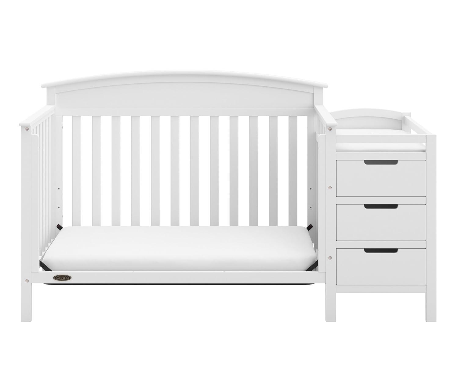 imageGraco Benton 5in1 Convertible Crib Pebble Gray GREENGUARD Gold Certified Converts from Baby Crib to Toddler Bed Daybed and FullSize Bed Fits Standard FullSize Crib MattressWhite