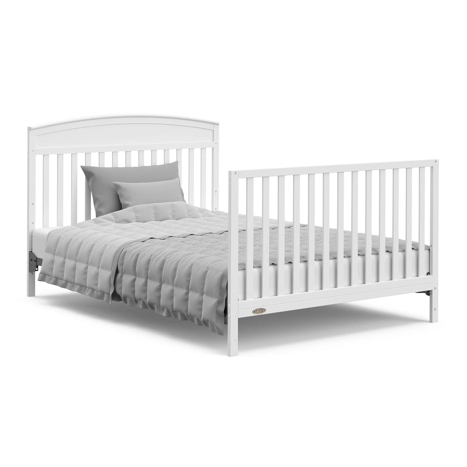 imageGraco Benton 5in1 Convertible Crib Pebble Gray GREENGUARD Gold Certified Converts from Baby Crib to Toddler Bed Daybed and FullSize Bed Fits Standard FullSize Crib MattressWhite