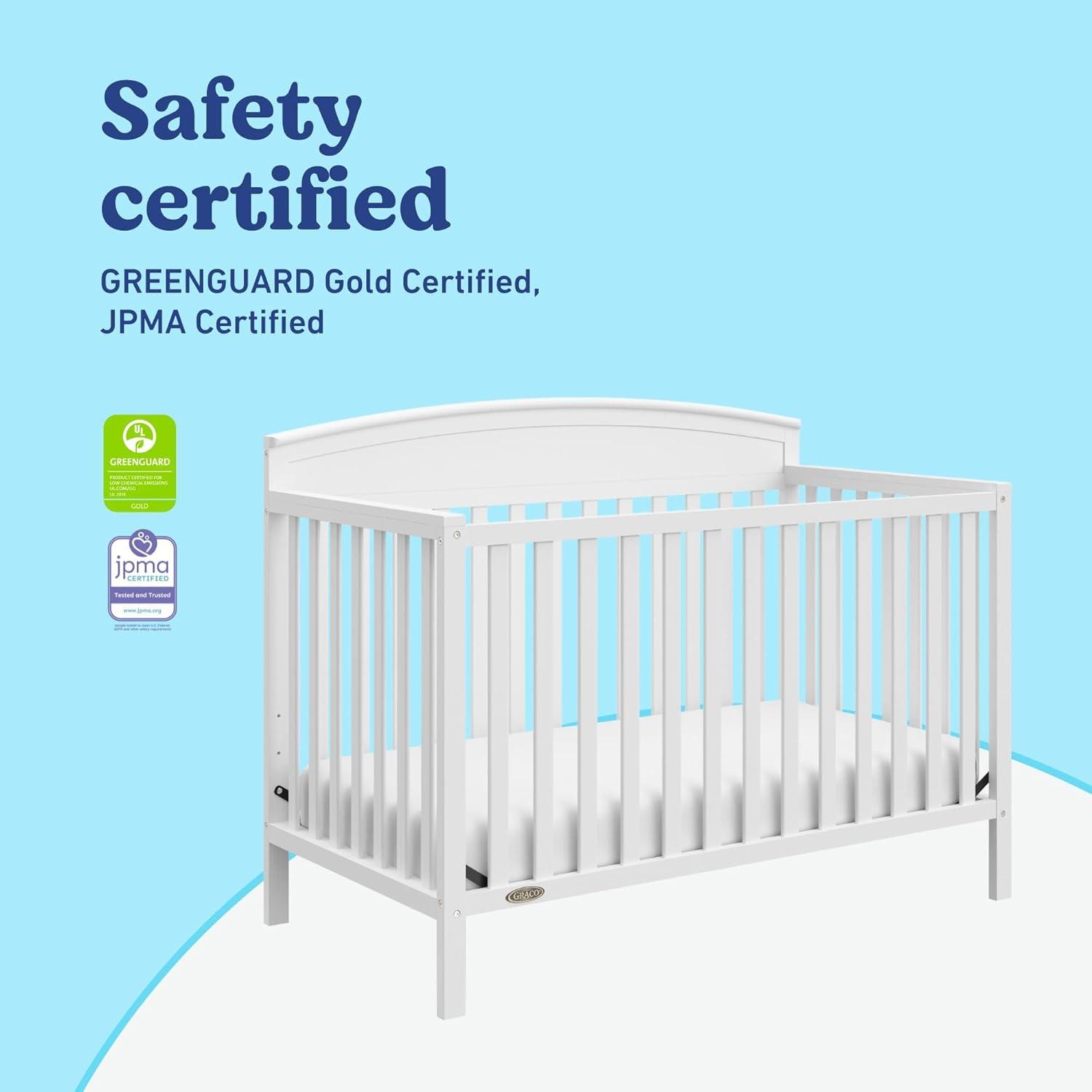 imageGraco Benton 5in1 Convertible Crib Pebble Gray GREENGUARD Gold Certified Converts from Baby Crib to Toddler Bed Daybed and FullSize Bed Fits Standard FullSize Crib MattressWhite