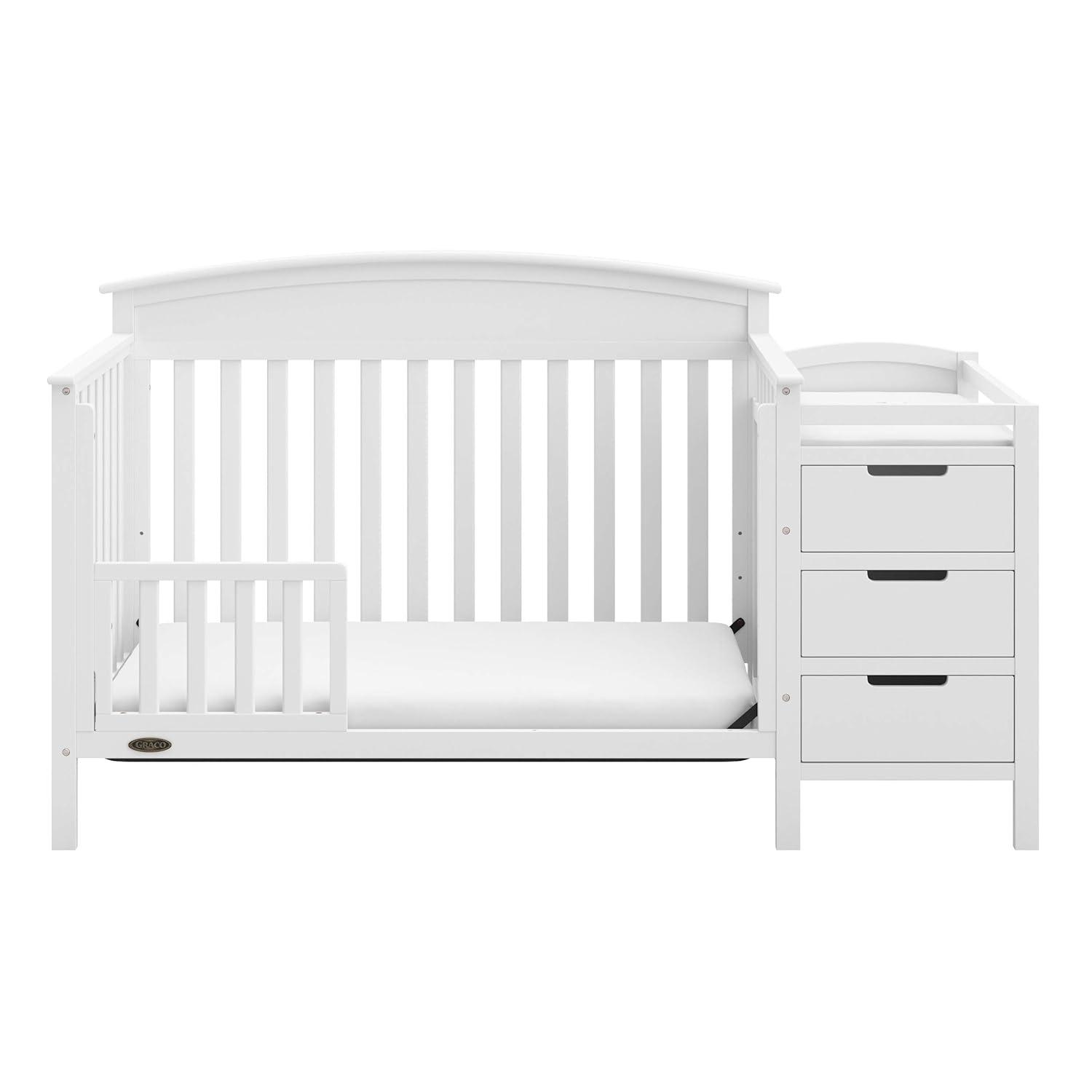 imageGraco Benton 5in1 Convertible Crib Pebble Gray GREENGUARD Gold Certified Converts from Baby Crib to Toddler Bed Daybed and FullSize Bed Fits Standard FullSize Crib MattressWhite