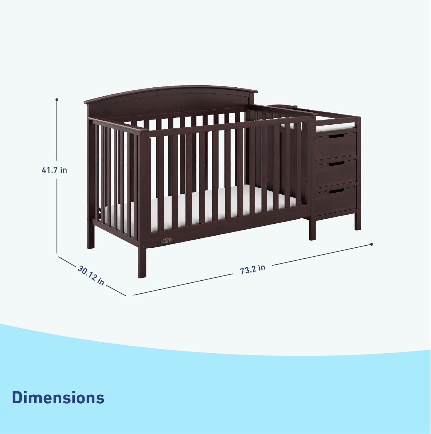 imageGraco Benton 5in1 Convertible Crib Pebble Gray GREENGUARD Gold Certified Converts from Baby Crib to Toddler Bed Daybed and FullSize Bed Fits Standard FullSize Crib MattressEspresso
