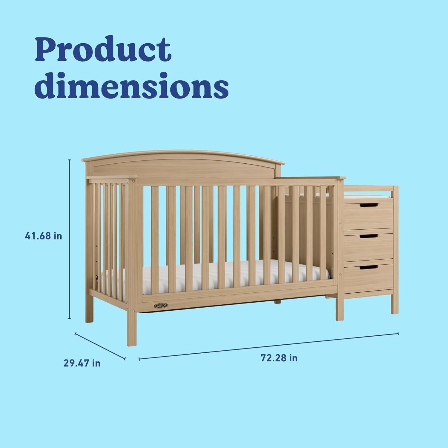 imageGraco Benton 5in1 Convertible Crib Pebble Gray GREENGUARD Gold Certified Converts from Baby Crib to Toddler Bed Daybed and FullSize Bed Fits Standard FullSize Crib MattressDriftwood
