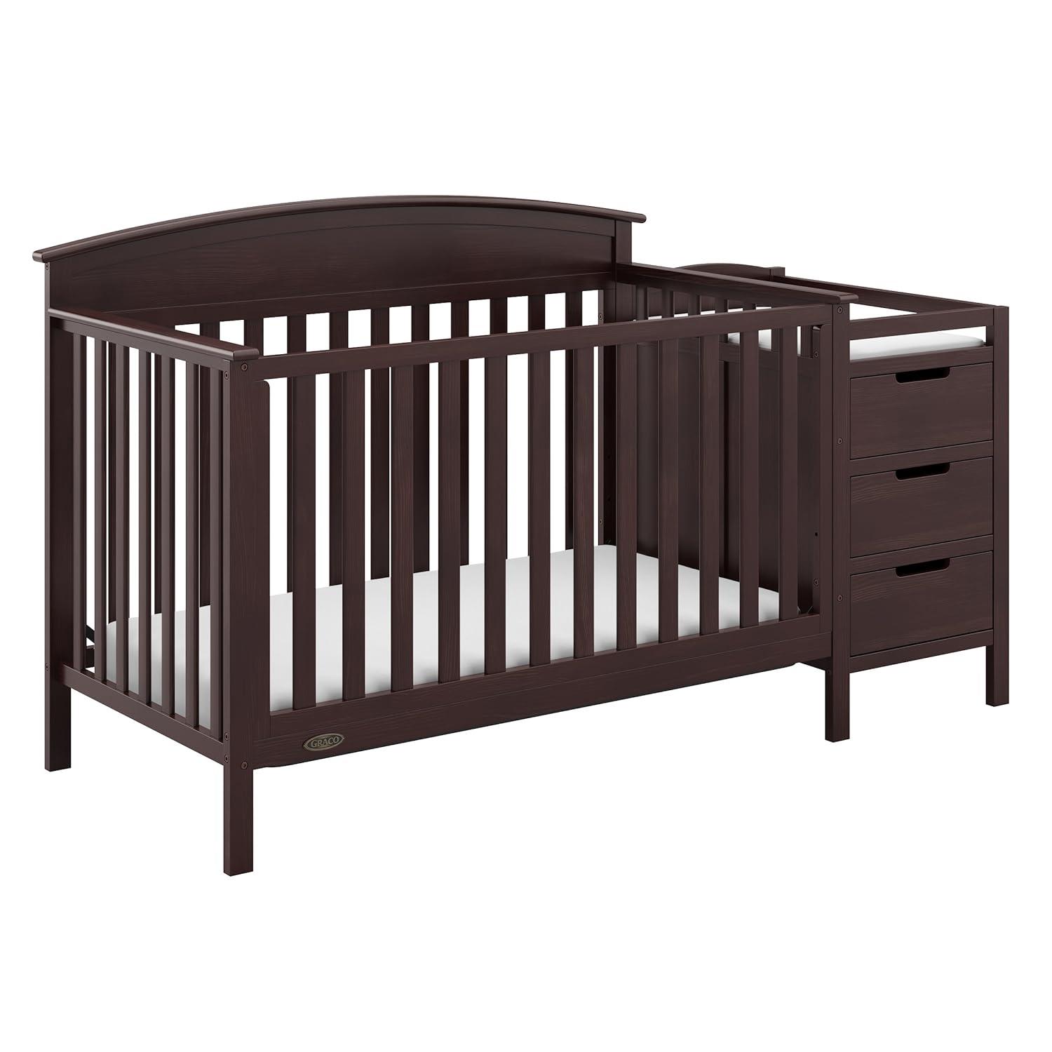 imageGraco Benton 5in1 Convertible Crib Pebble Gray GREENGUARD Gold Certified Converts from Baby Crib to Toddler Bed Daybed and FullSize Bed Fits Standard FullSize Crib MattressEspresso