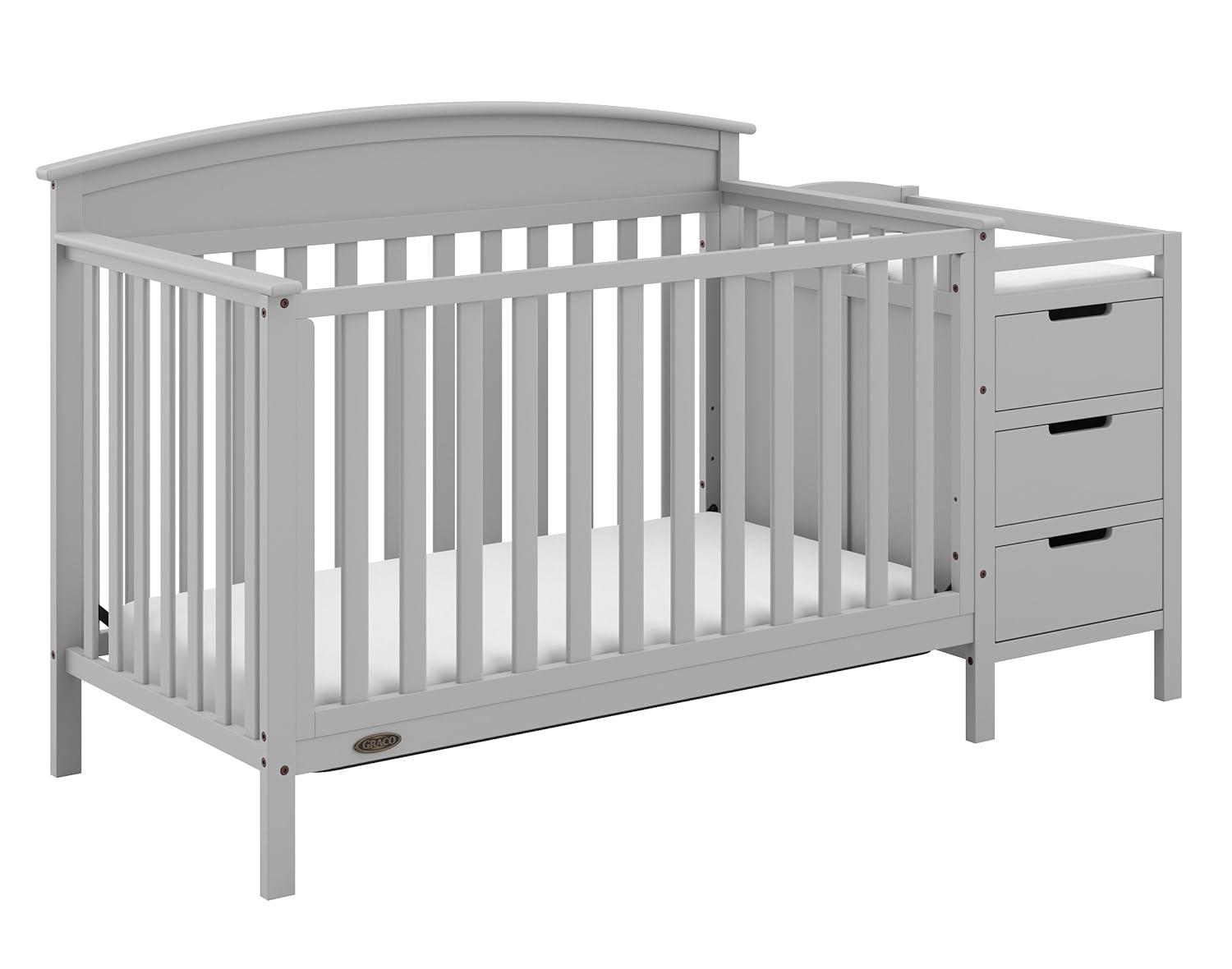imageGraco Benton 5in1 Convertible Crib Pebble Gray GREENGUARD Gold Certified Converts from Baby Crib to Toddler Bed Daybed and FullSize Bed Fits Standard FullSize Crib MattressPebble Gray
