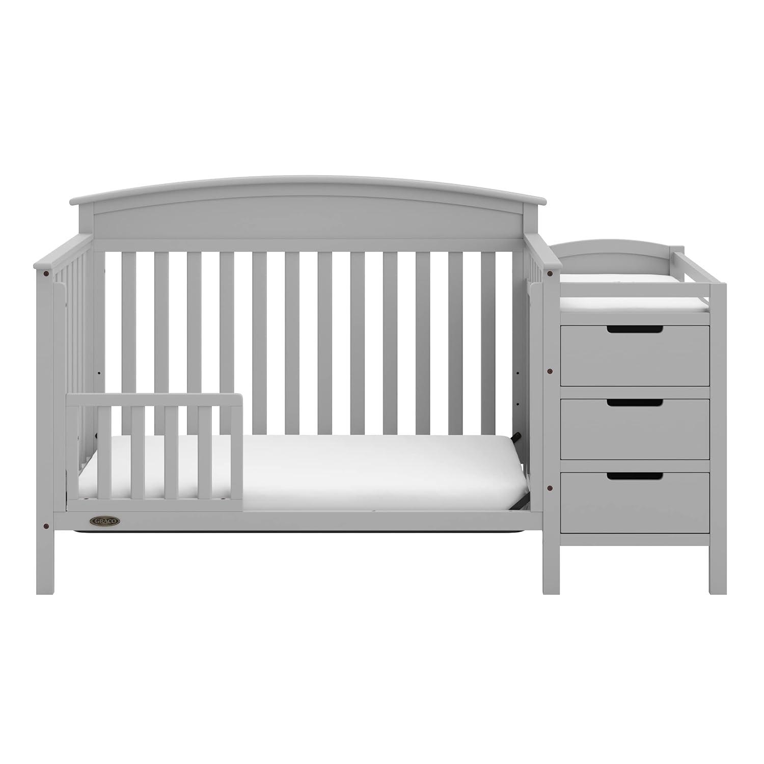 imageGraco Benton 5in1 Convertible Crib Pebble Gray GREENGUARD Gold Certified Converts from Baby Crib to Toddler Bed Daybed and FullSize Bed Fits Standard FullSize Crib MattressPebble Gray