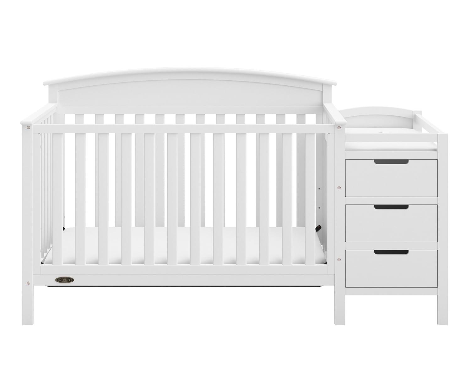 imageGraco Benton 5in1 Convertible Crib Pebble Gray GREENGUARD Gold Certified Converts from Baby Crib to Toddler Bed Daybed and FullSize Bed Fits Standard FullSize Crib MattressWhite