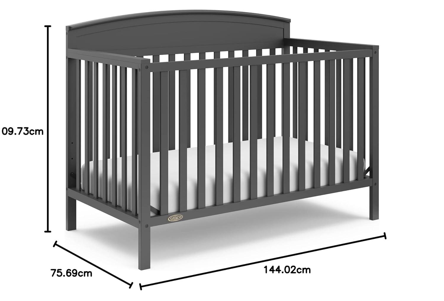 imageGraco Benton 5in1 Convertible Crib Pebble Gray GREENGUARD Gold Certified Converts from Baby Crib to Toddler Bed Daybed and FullSize Bed Fits Standard FullSize Crib MattressGrey