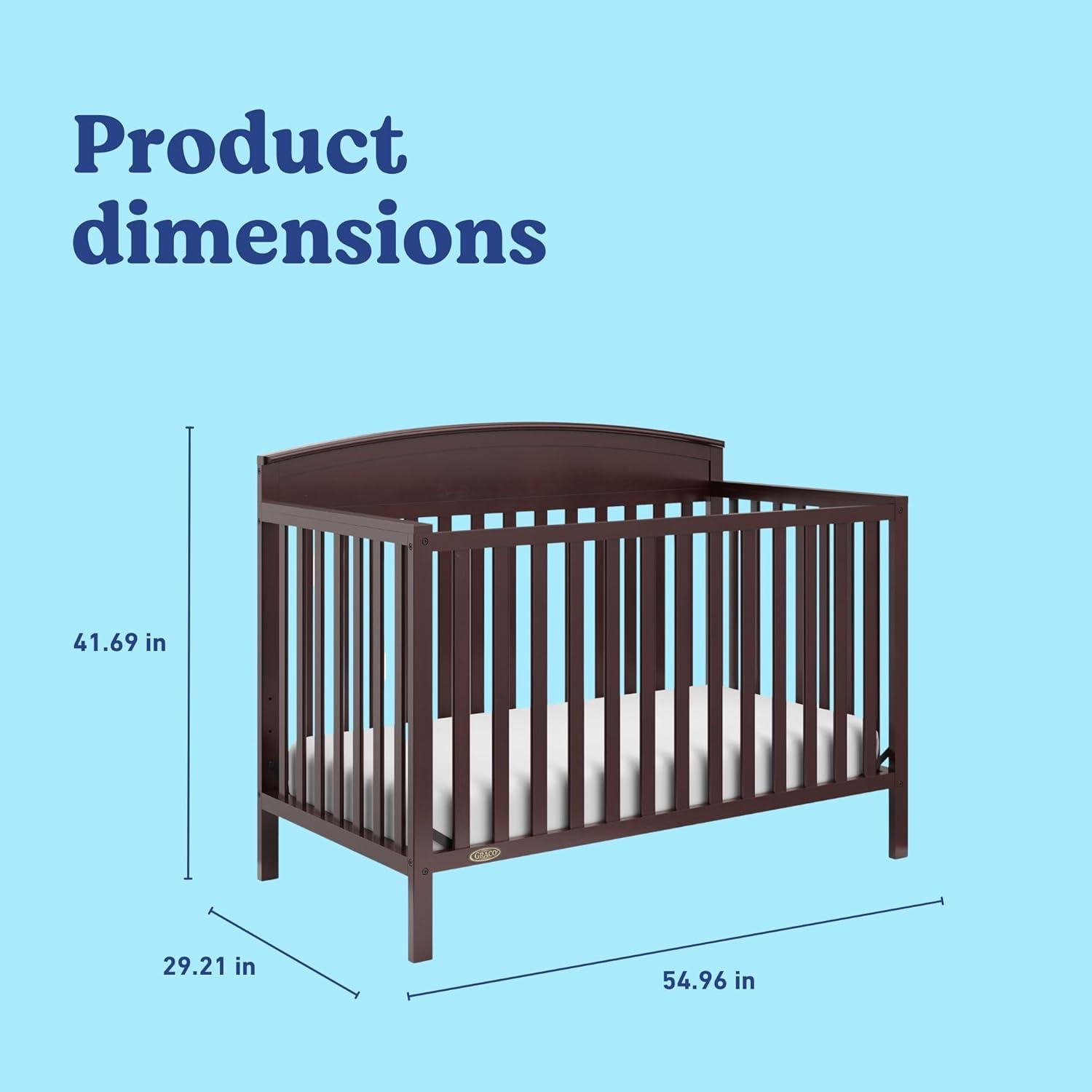 imageGraco Benton 5in1 Convertible Crib Pebble Gray GREENGUARD Gold Certified Converts from Baby Crib to Toddler Bed Daybed and FullSize Bed Fits Standard FullSize Crib MattressEspresso
