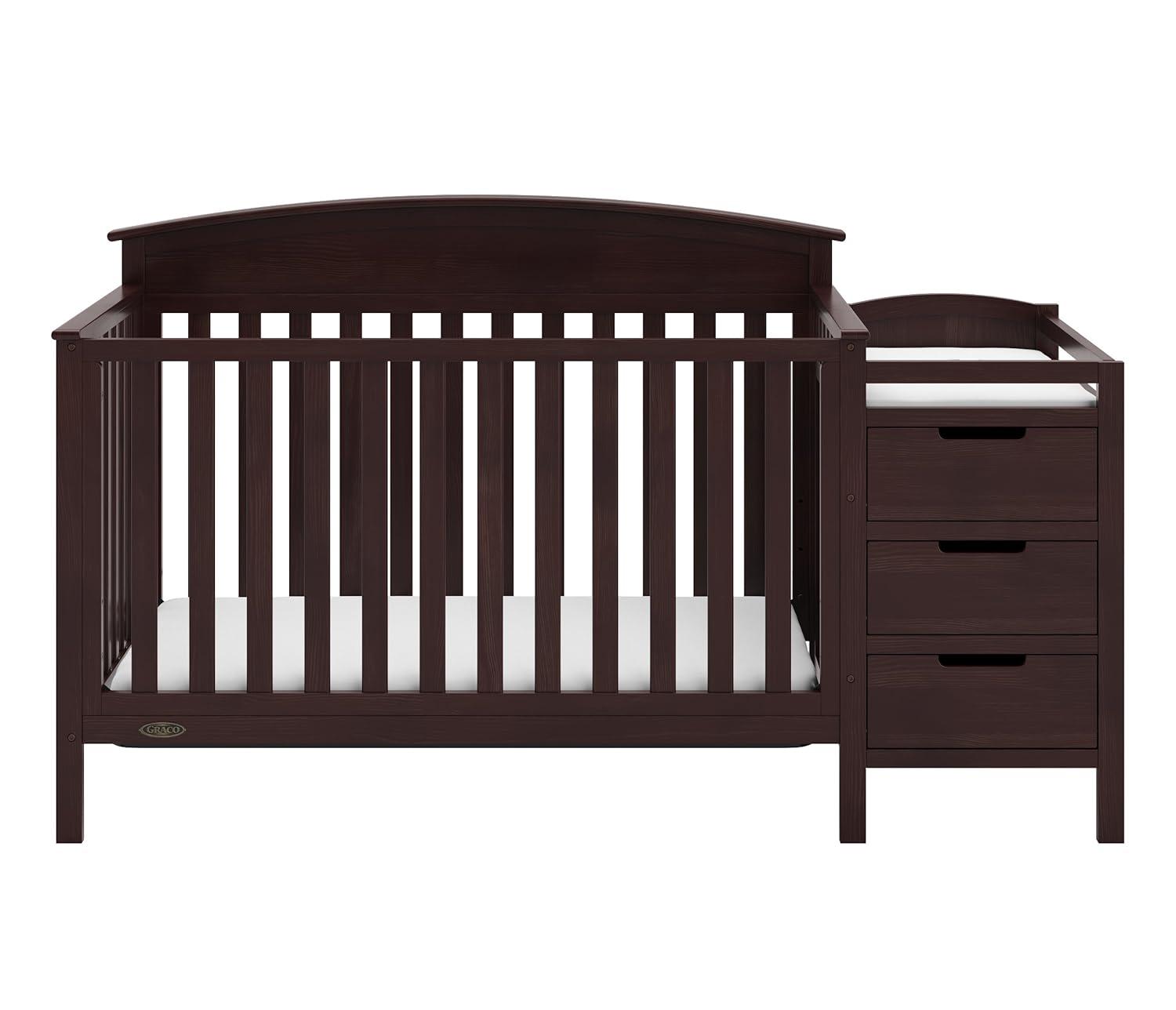 imageGraco Benton 5in1 Convertible Crib Pebble Gray GREENGUARD Gold Certified Converts from Baby Crib to Toddler Bed Daybed and FullSize Bed Fits Standard FullSize Crib MattressEspresso